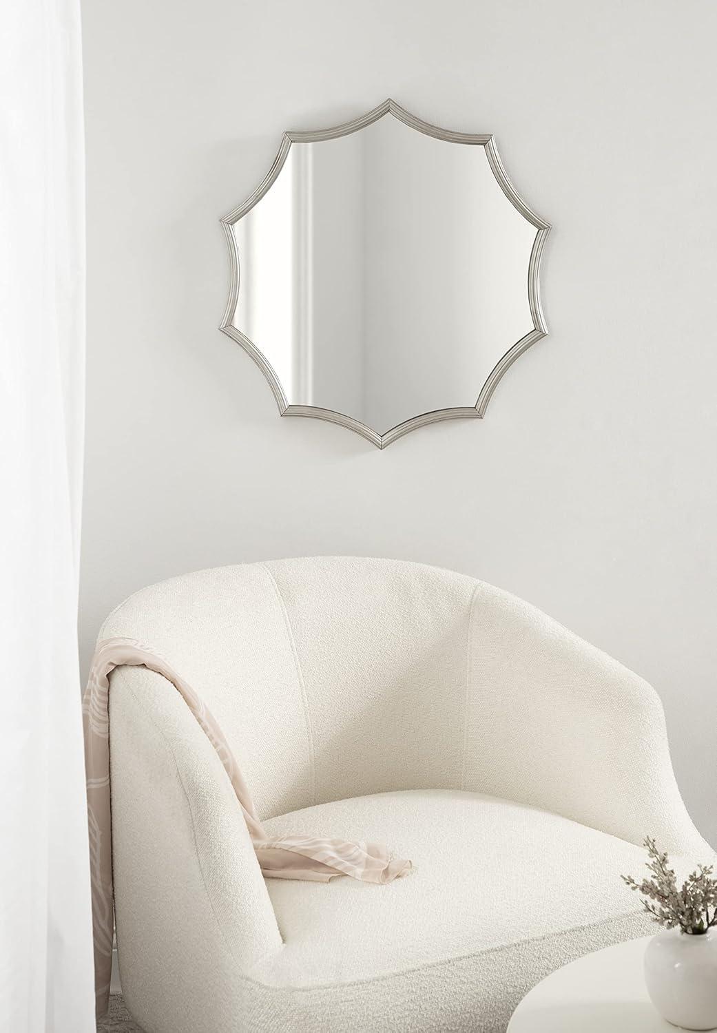 Lalina Scalloped Round Framed Accent Mirror - Kate & Laurel All Things Decor