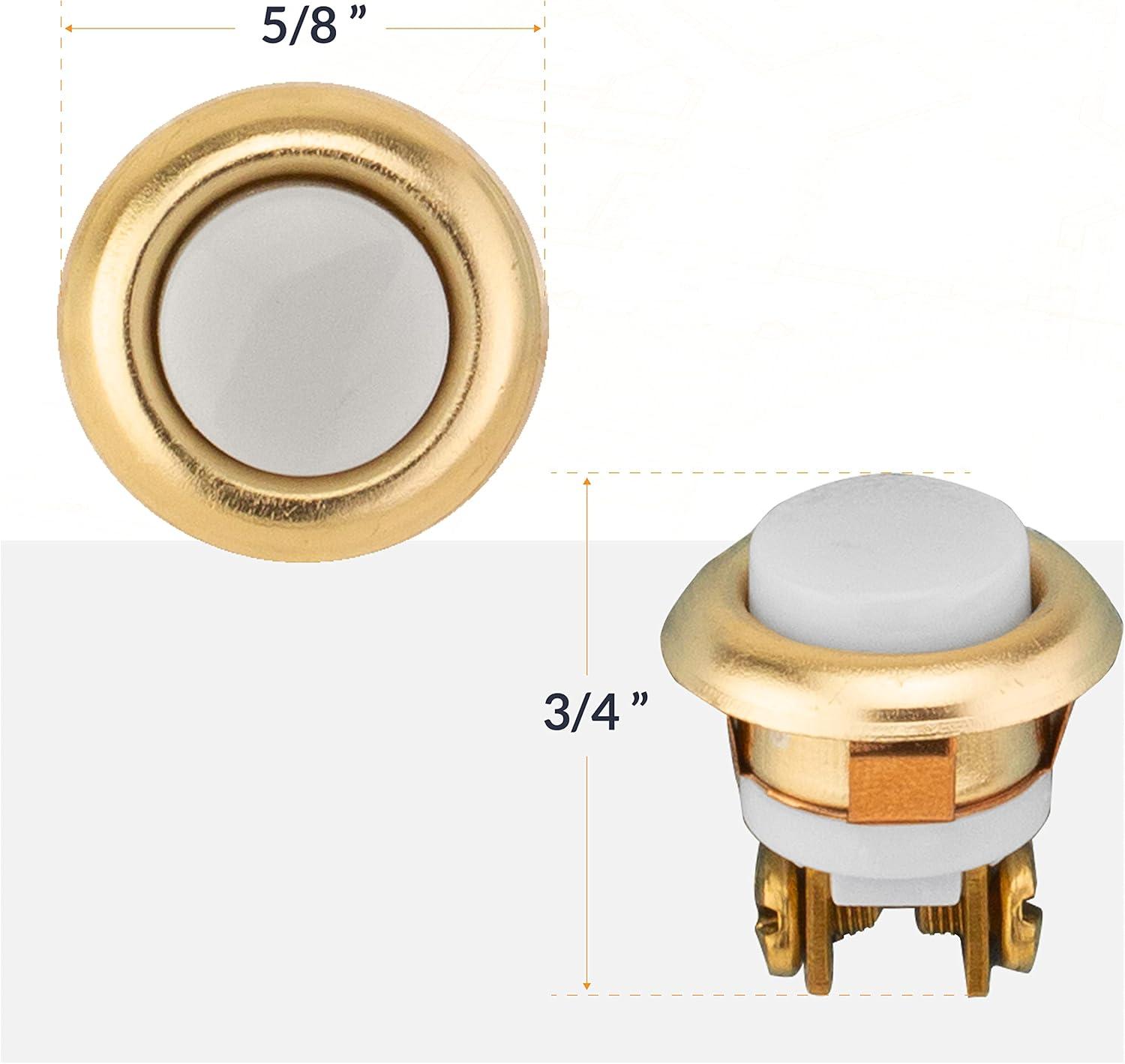 Brass Rim Unlighted Flush Mount Doorbell Button