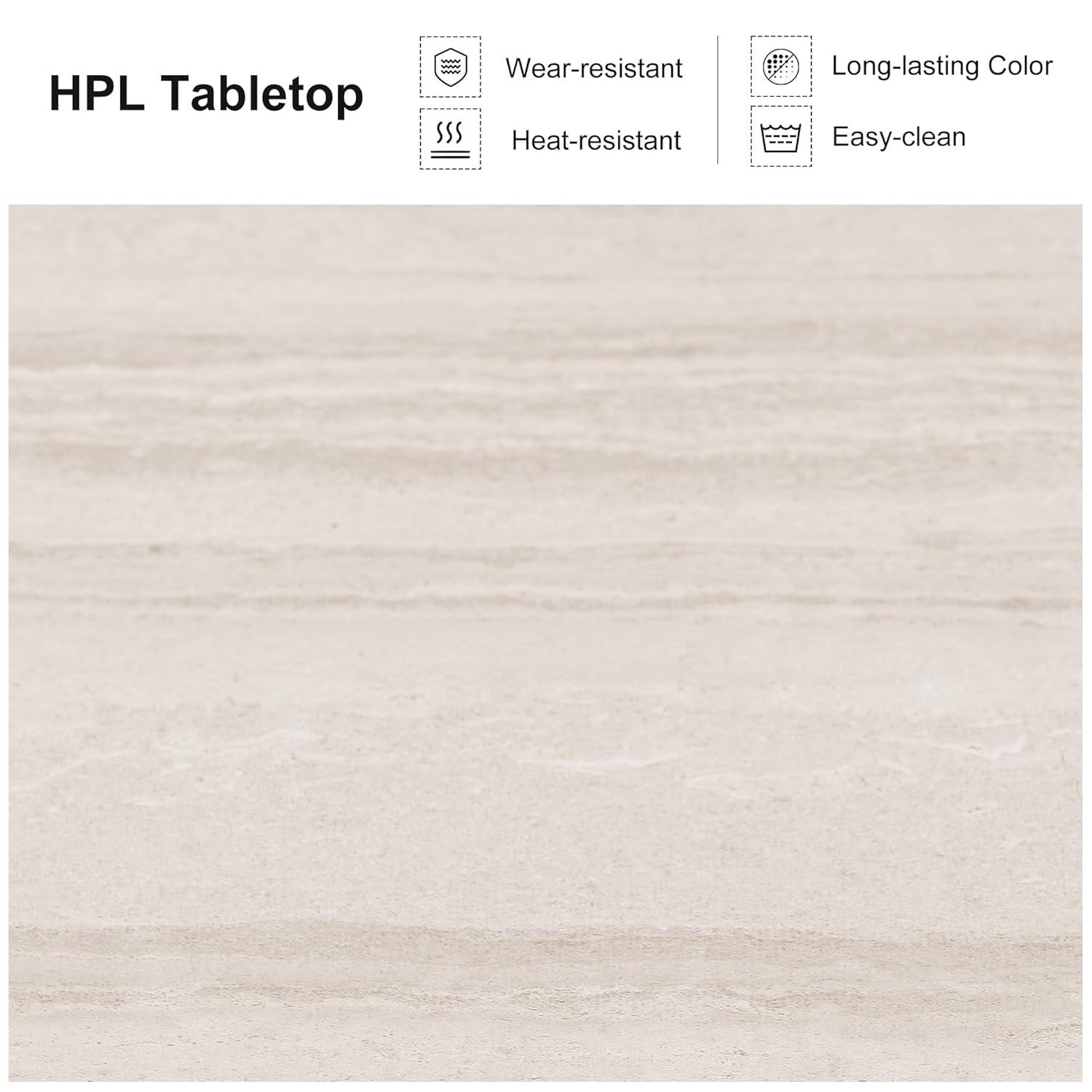 PURPLE LEAF 7 Pieces Patio Dining Set Aluminum Rectangular Table and Wicker Chairs with Cushions for Kitchen Porch Garden Modern Outdoor Furniture Sets, Beige and Dark Grey