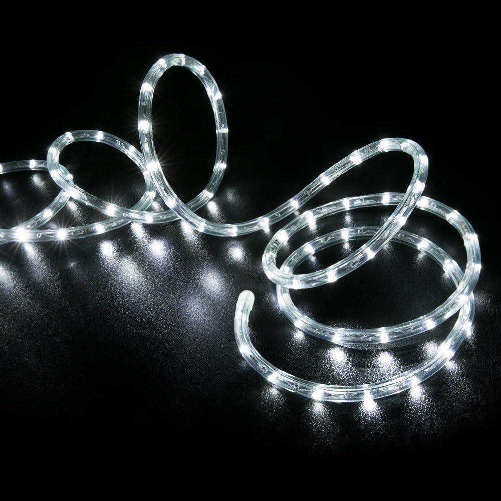 West Ivory 1656LEDs, 150ft Cool White LED Rope Light, Connectable Outdoor Permanent Waterproof Accent Exterior Lighting, PVC Case, ETL Certified, for Holiday, Backyard Patio, Home Garden, Decorative
