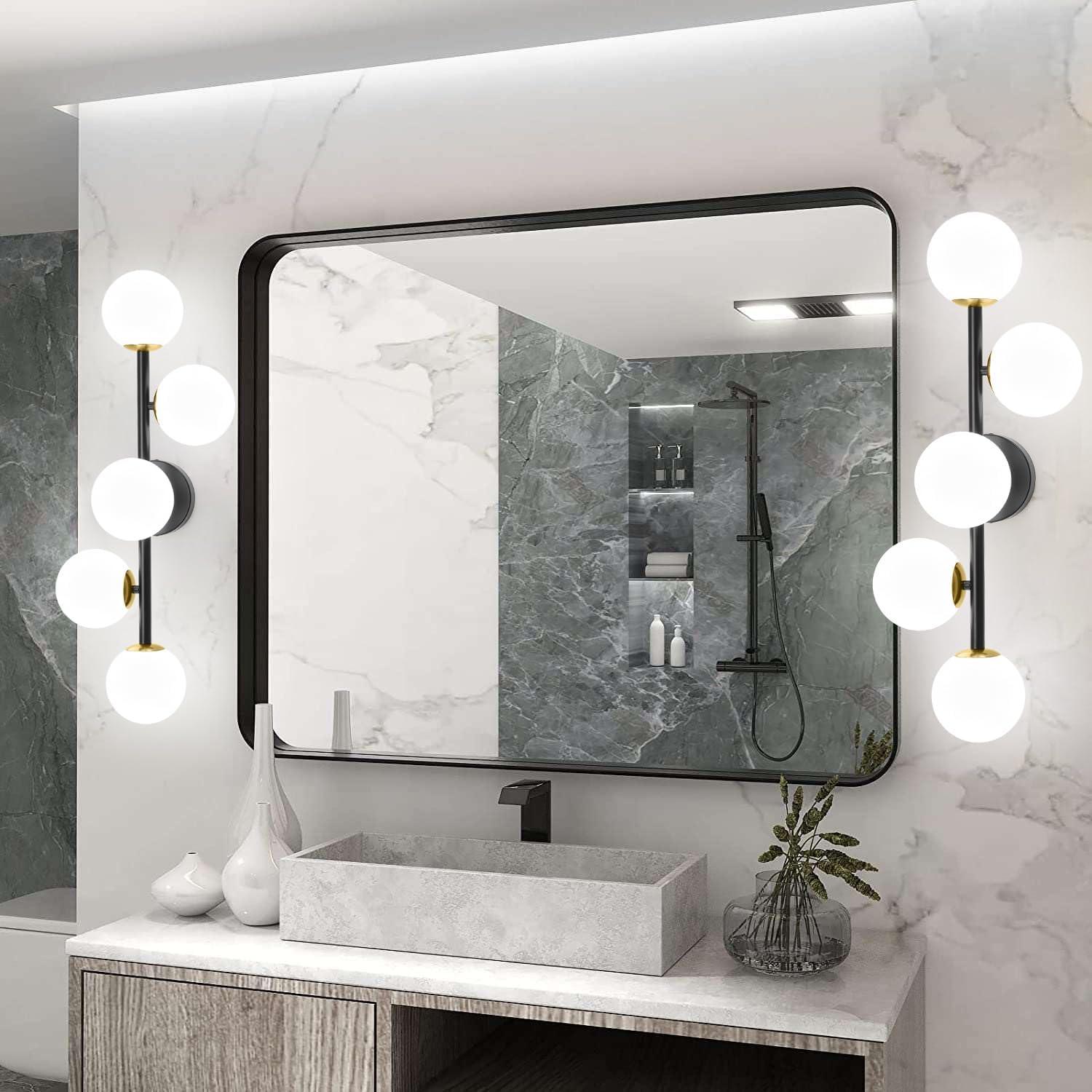 Bathroom Vanity Lights,5-Light LED Bathroom Light Fixtures,Dimmable LED