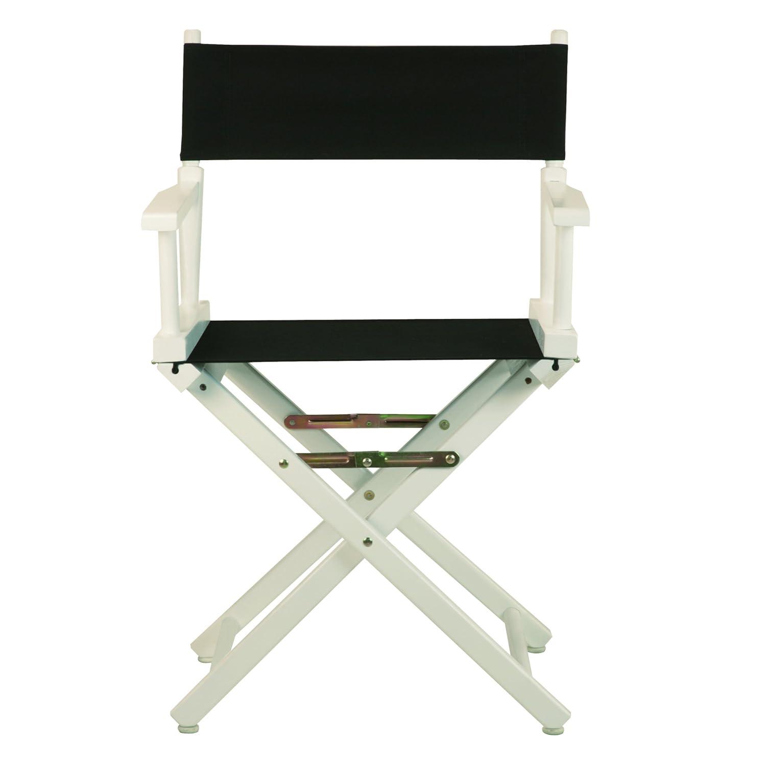 Casual Home 18" Director's Chair White Frame with Black Canvas
