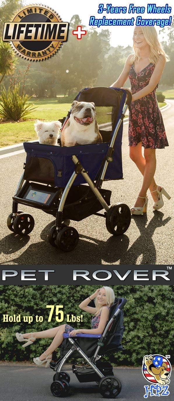 Midnight Blue Heavy Duty Dog Stroller with Mesh Cover