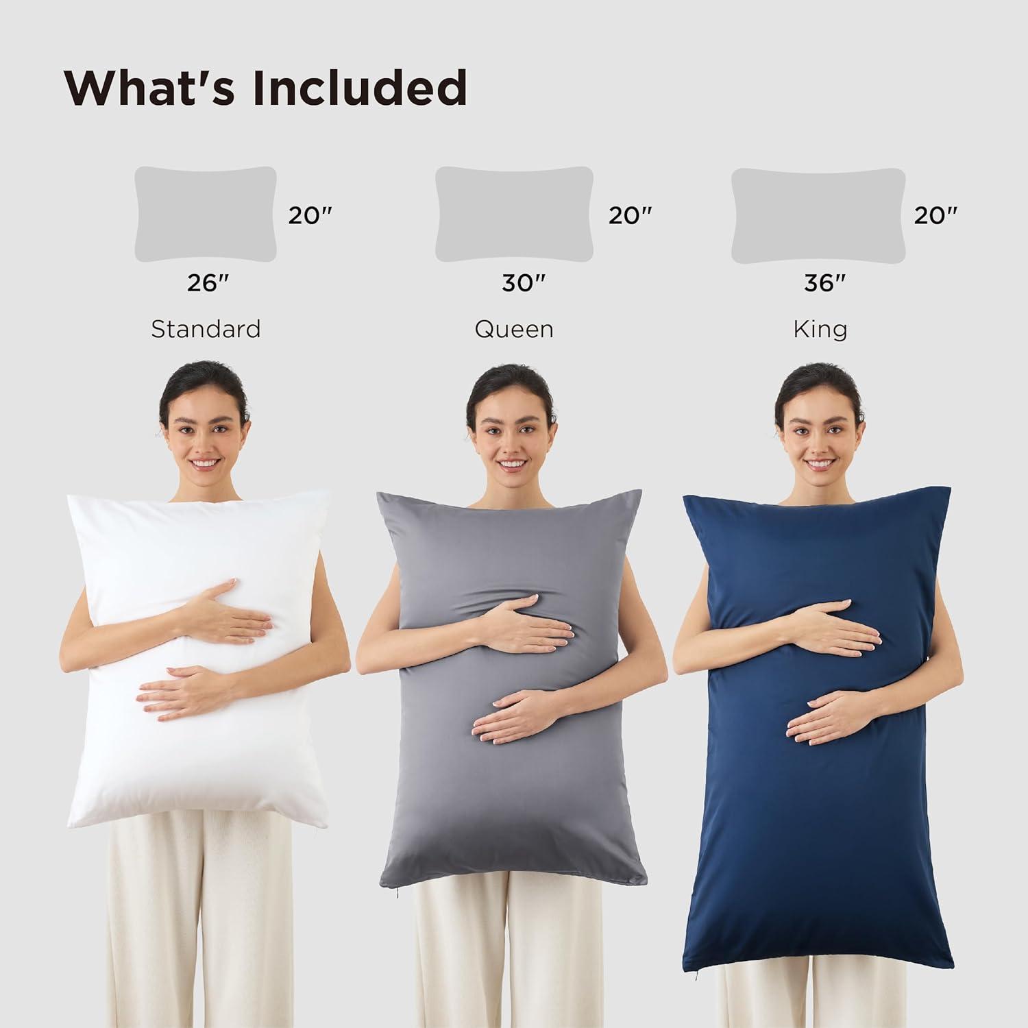 Bedsure Bedsure Pillow Cases Queen Size Set Of 2 - Polyester & Rayon Derived From Bamboo Cooling Pillowcase, Breathable, Soft And Wrinkle-Free Pillow Covers With Envelope Closure, Gifts, 20X30 Inches