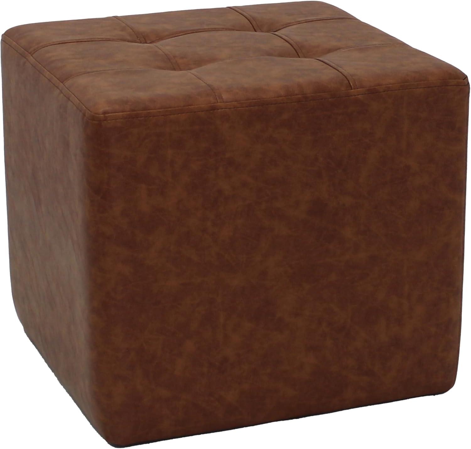 Factory Direct Partners Distressed Tufted Square Ottoman