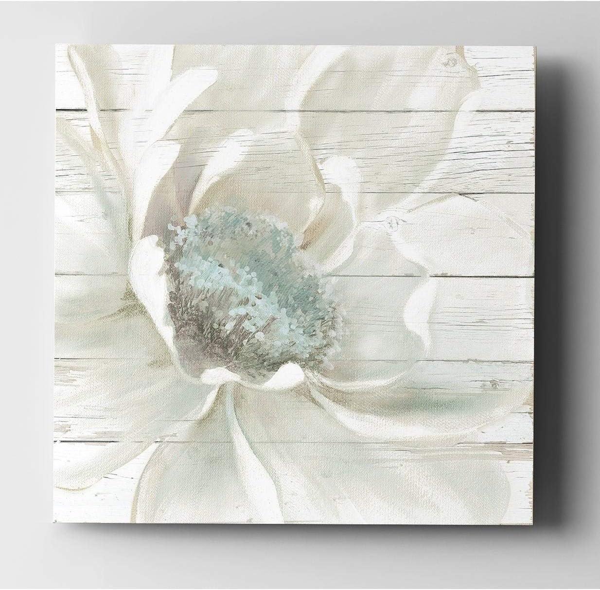 Weathered White Floral Canvas Wall Art, 24x24