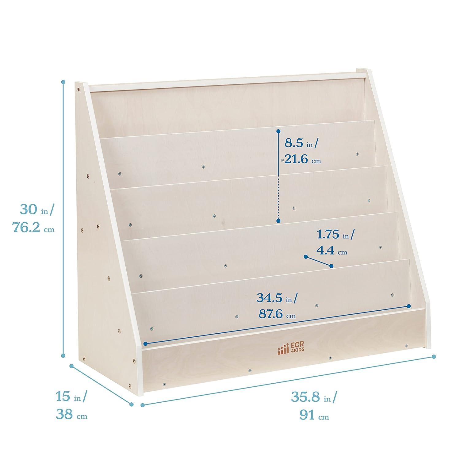 ECR4Kids Single-Sided Book Display, White Wash