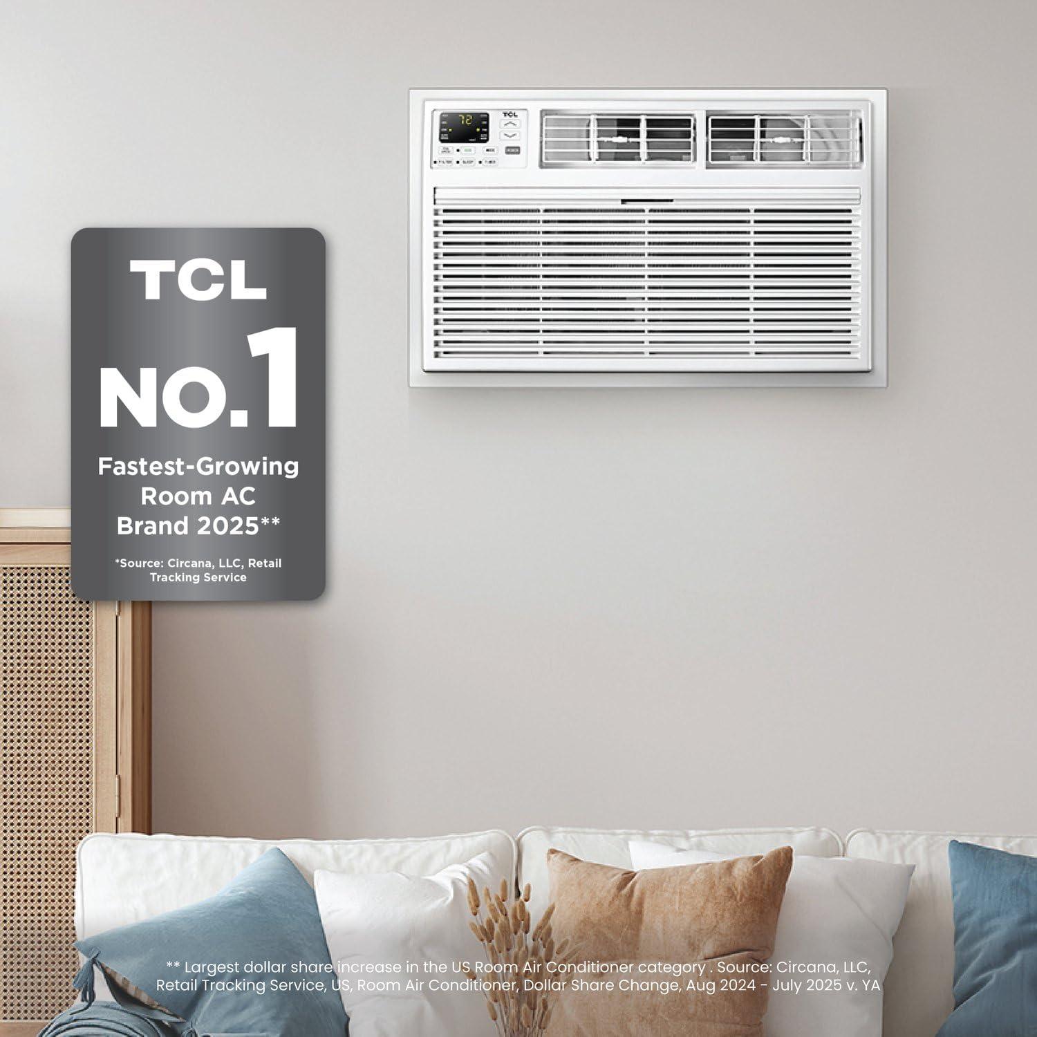 TCL TCL 12,000 BTU Smart Through-the-Wall Air Conditioner, AC Heater Unit with Fan & Dehumidifier, 550 Sq. Ft., Remote Control, Works with Alexa/Google Assistant