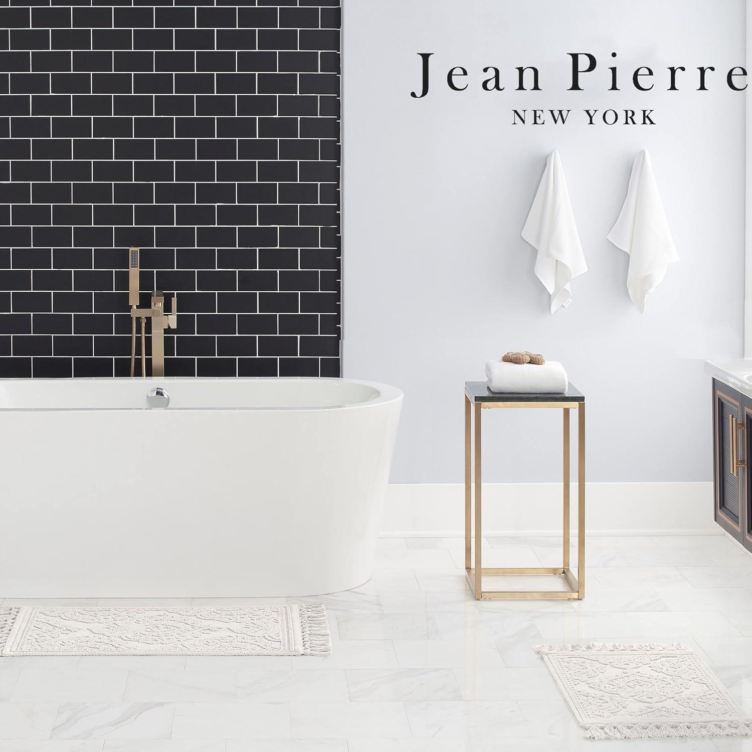 Jean Pierre Ricardo Cotton Fringe 2-Piece Bath Rug Set, White