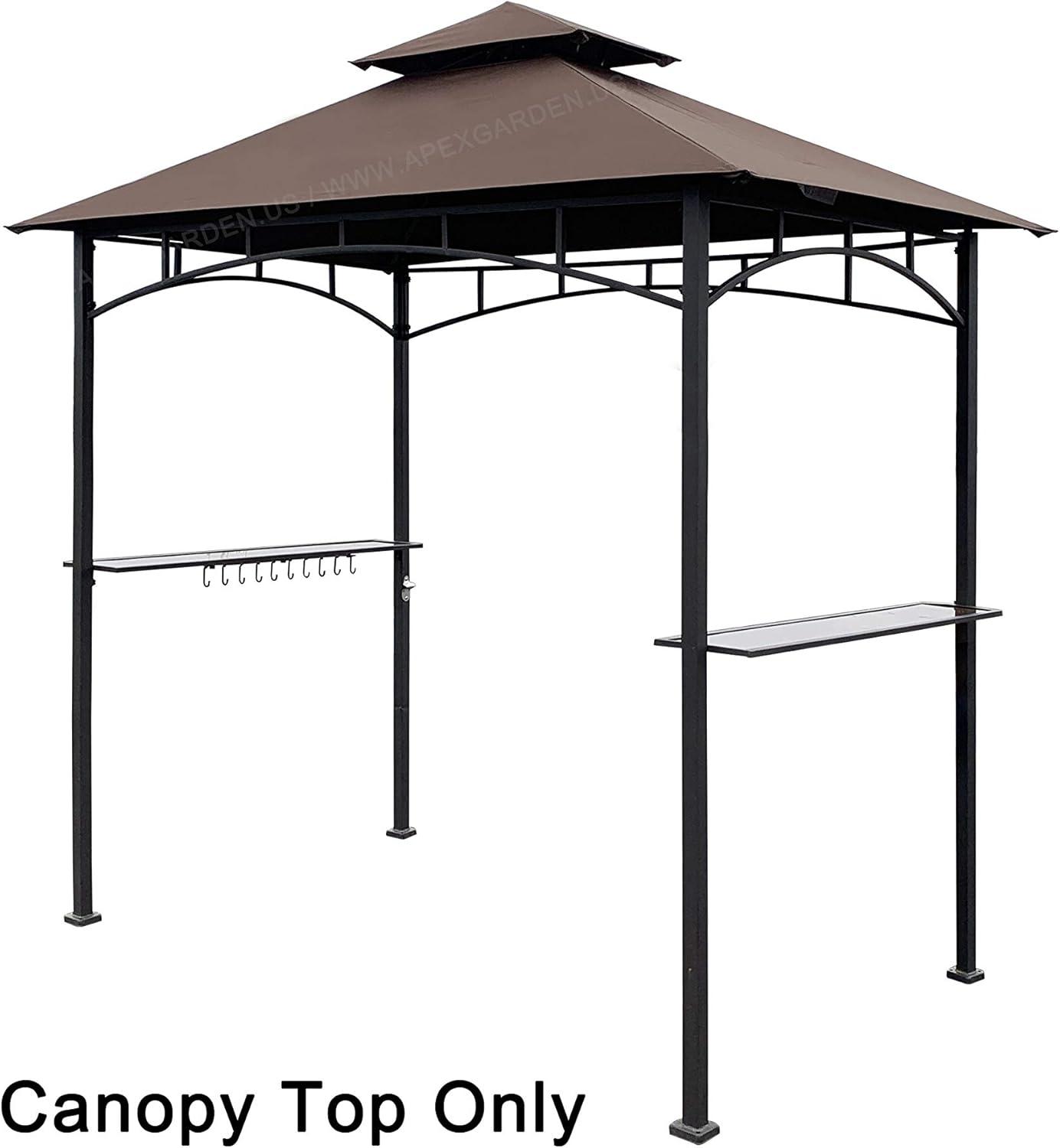 Brown Polyester Replacement Canopy Top for 8' x 5' Grill Gazebo