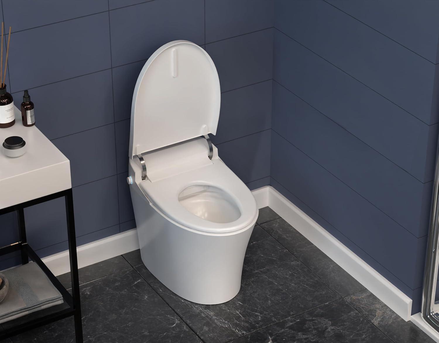 ANZZI Vail 1.28 Gallons GPF Elongated Floor Mounted Bidet Toilet (Seat Included)