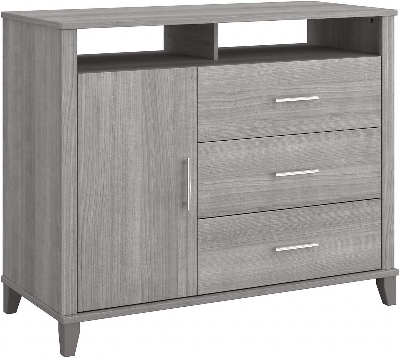 Platinum Gray Tall Sideboard Buffet Cabinet with Drawers