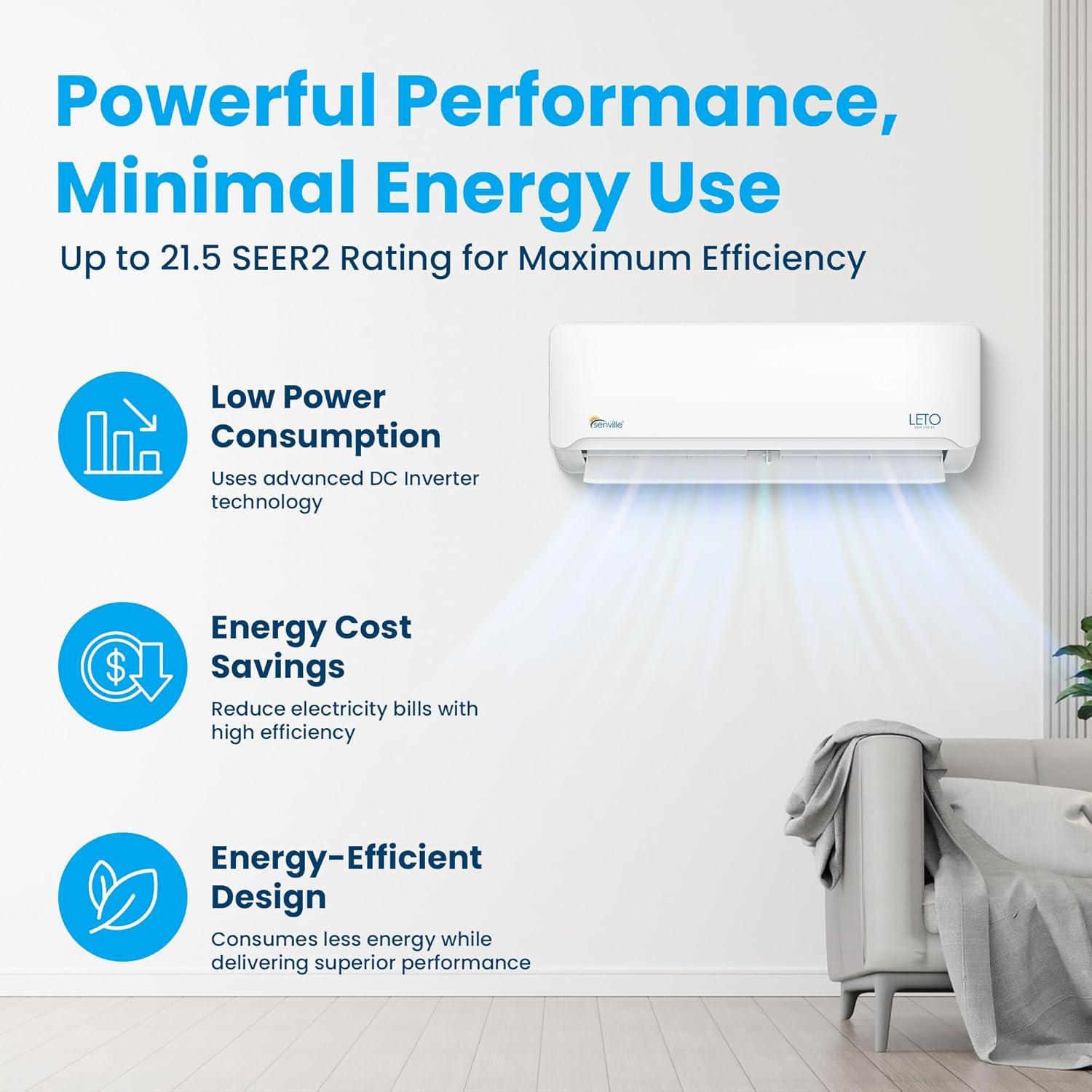 Senville 30000 Btu Mini Split Air Conditioner - Heat Pump - Senl/30cd