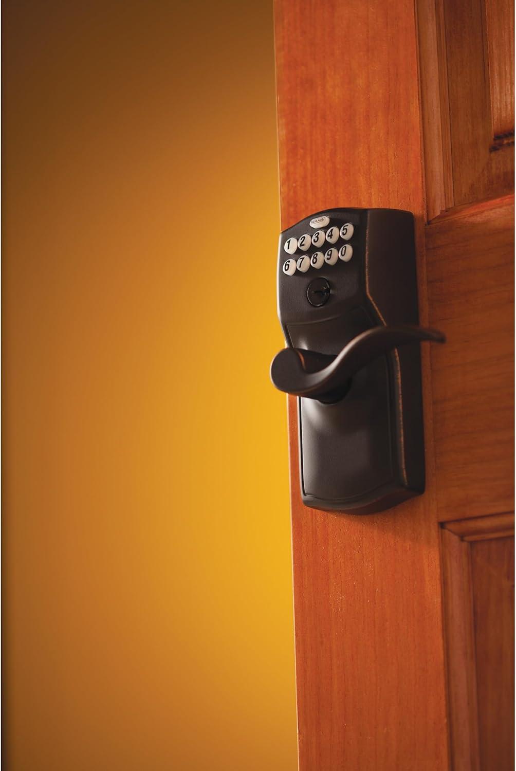 Schlage FE595VCAM716ACC Aged Bronze Accent Entry Lever Keypad Lock