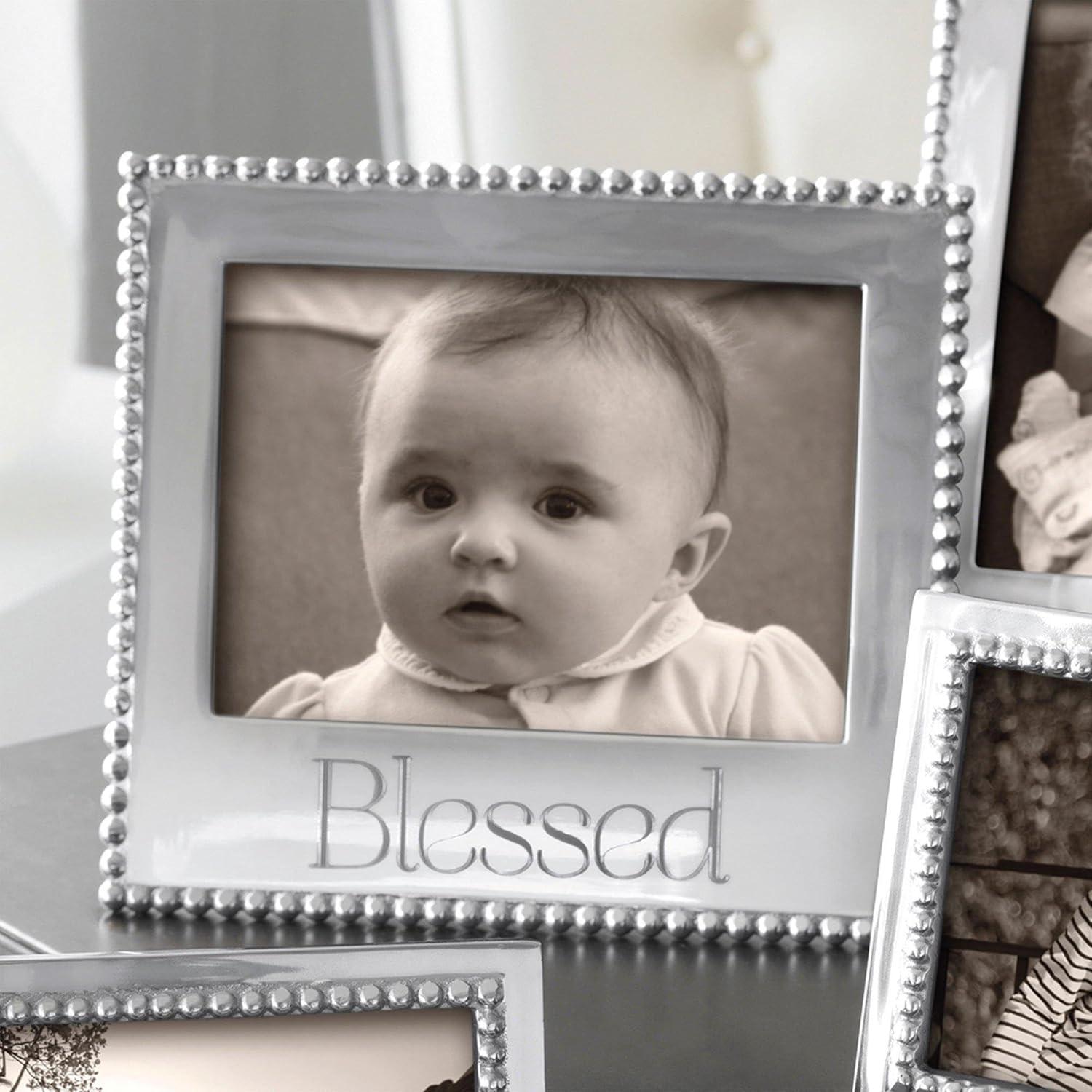 Blessed Silver Beaded 5" x 7" Aluminum Frame