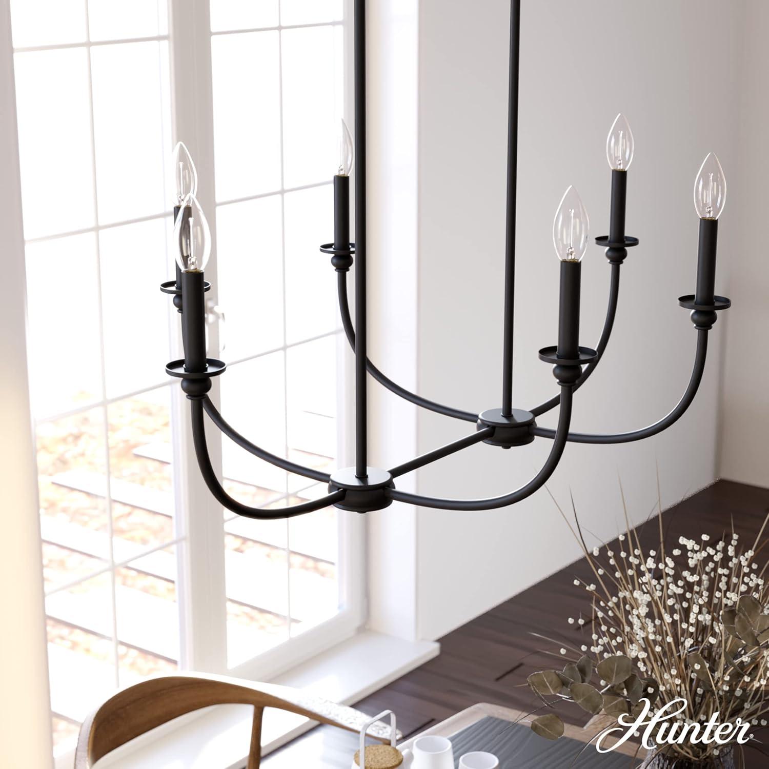 Hunter Southcrest 6 Light Linear Chandelier Ceiling Light Fixture