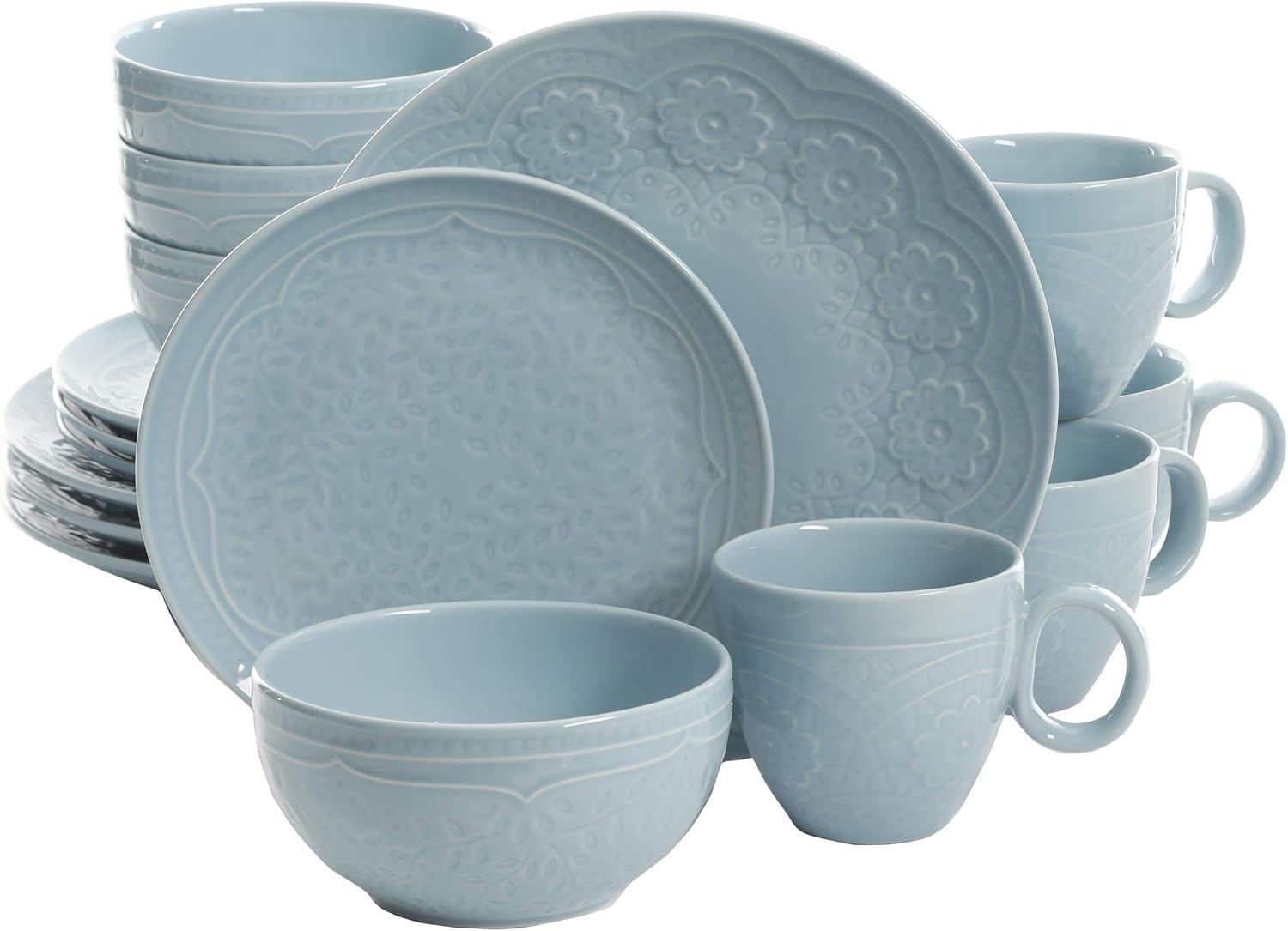 Gibson Elite Alemany 16-Piece Dinnerware Set - Aqua