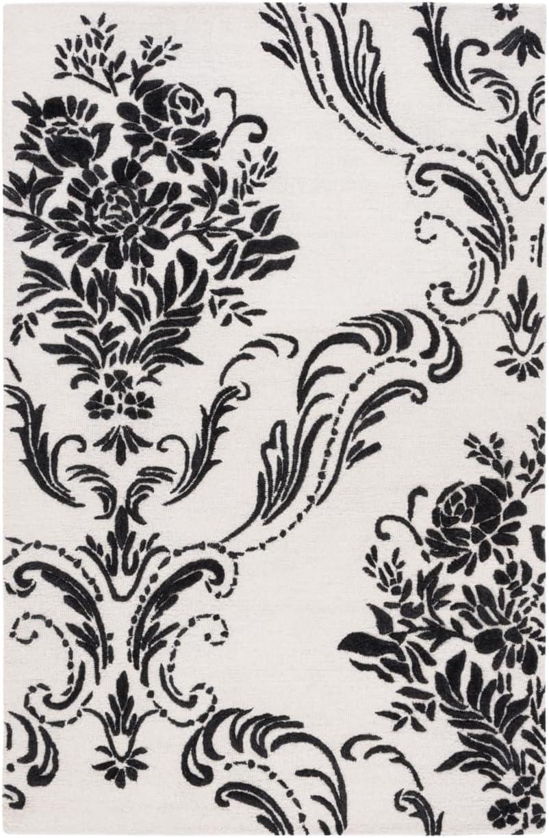 Jardin JAR732 Hand Tufted Area Rug - Ivory/Black - 4'x6' - Safavieh.
