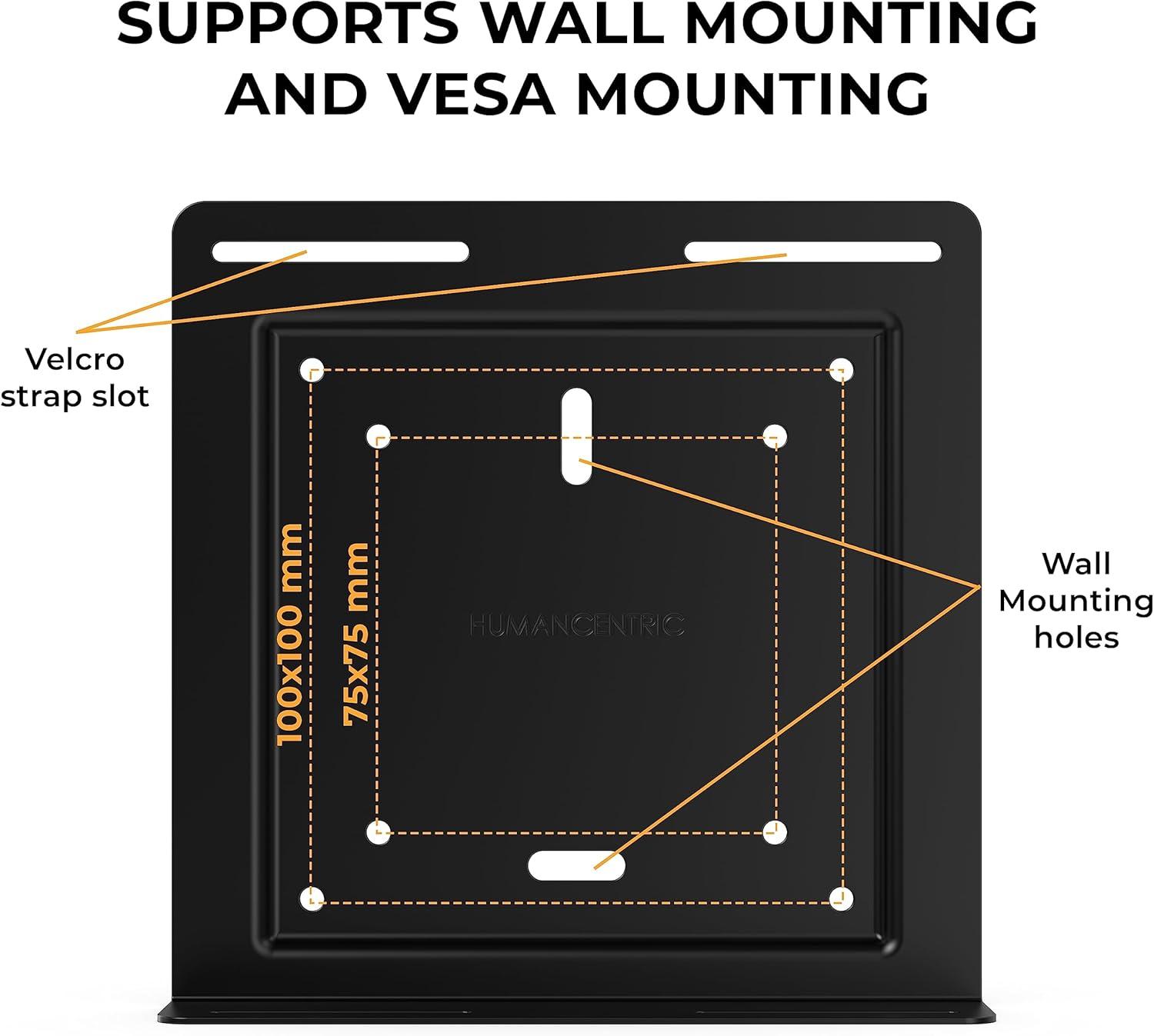 Black Adjustable Wall and VESA Mount with Straps