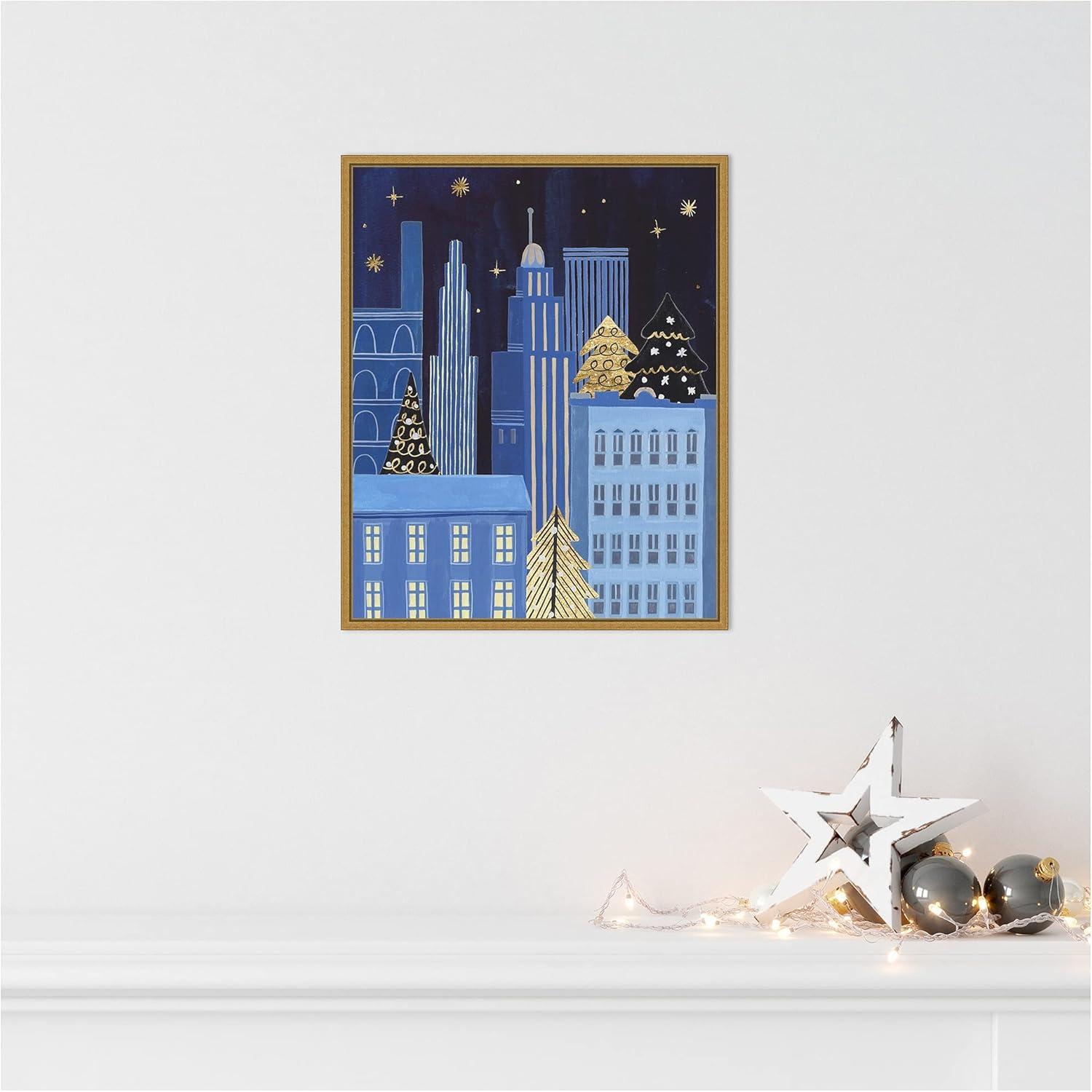 Amanti Art Holiday Night III Framed Canvas Wall Art Print