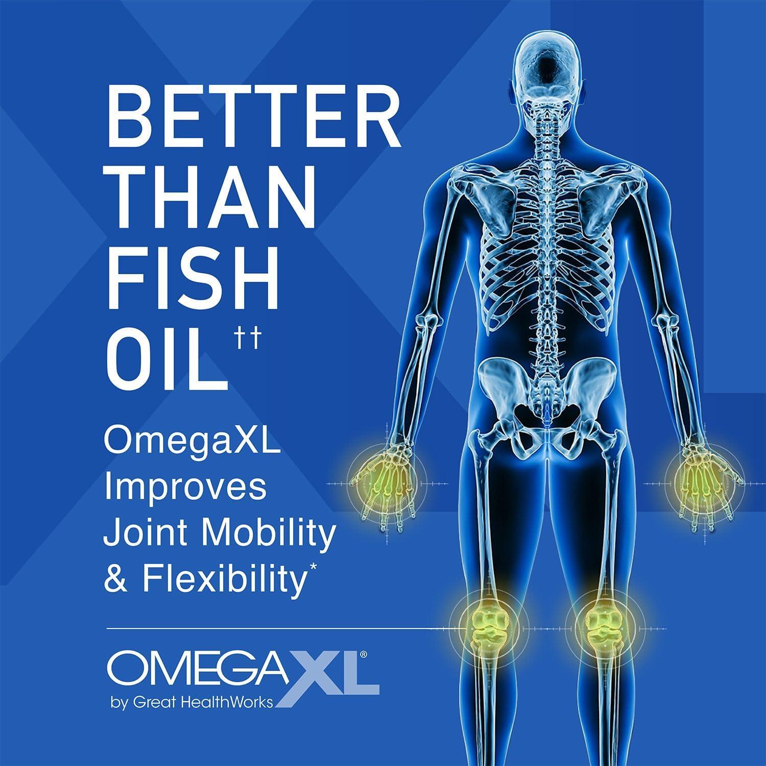 OmegaXL Joint Support Supplement - Natural Muscle Support, 60 Softgels & VitaminXL D3 High Potency Daily Vitamin D 5000 IU 125mcg Immune Support Supplement (30 Softgels)