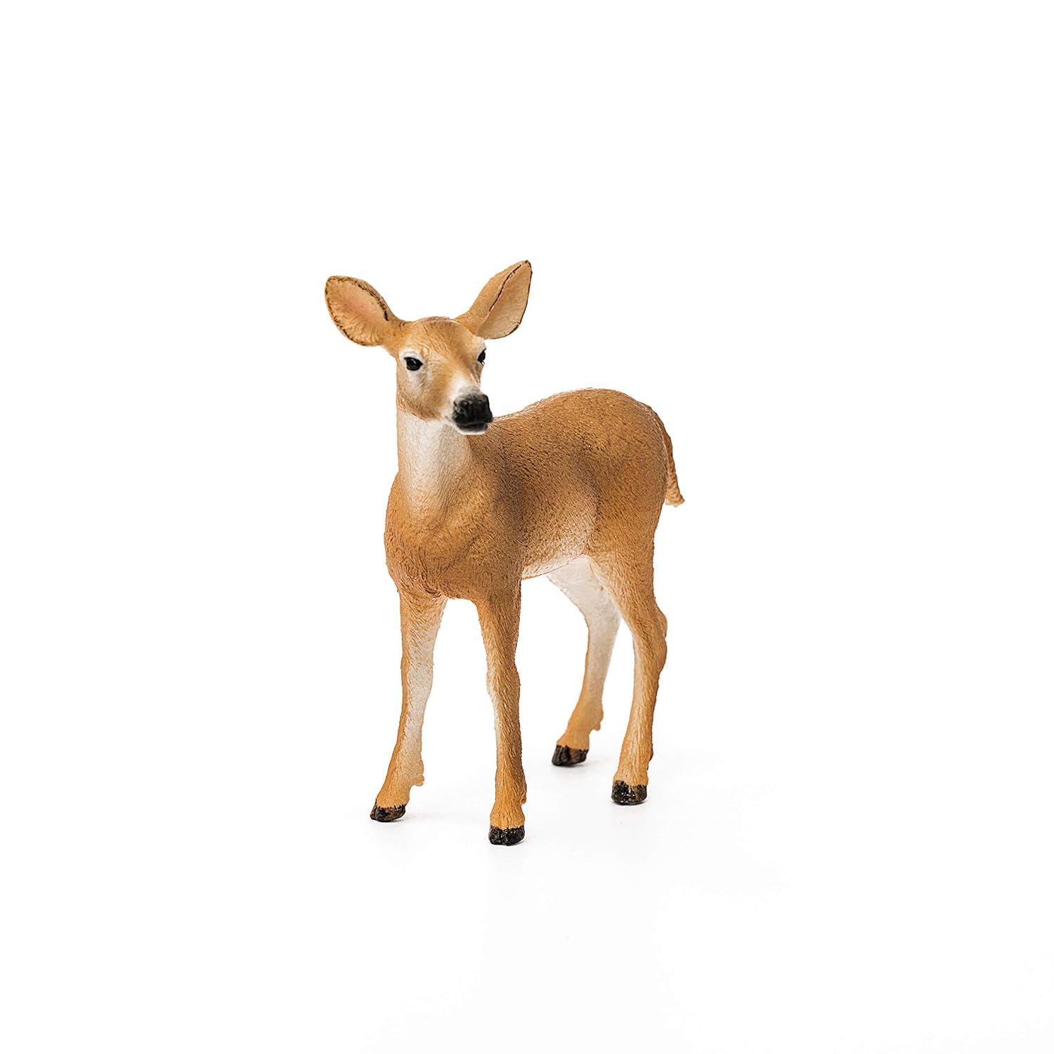 SCHLEICH 14819 White tailed doe Wild Life Toy Figurine for children aged 3-8 Years
