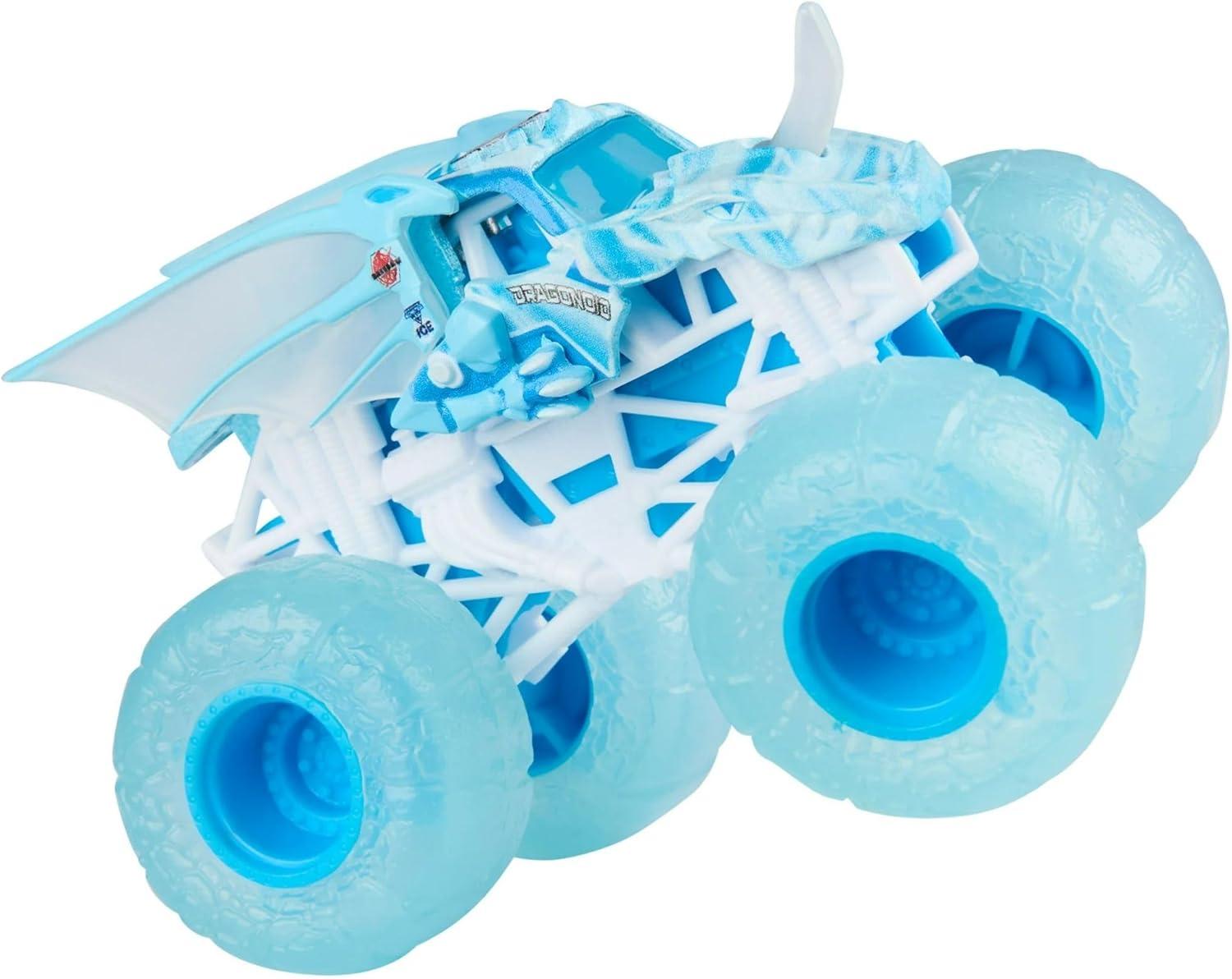 Monster Jam, Official Fire & Ice, Whiplash and Bakugan Dragonoid Die-Cast Monster Trucks, 1:64 Scale, Kids Toys for Boys Ages 3 and up