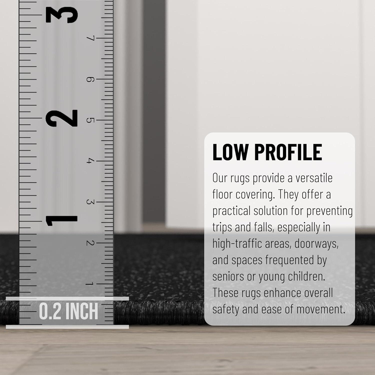 Ottomanson Ottohome Non-Slip Solid Area Rug For Living Room, Hallway Runner, Entryway Rug