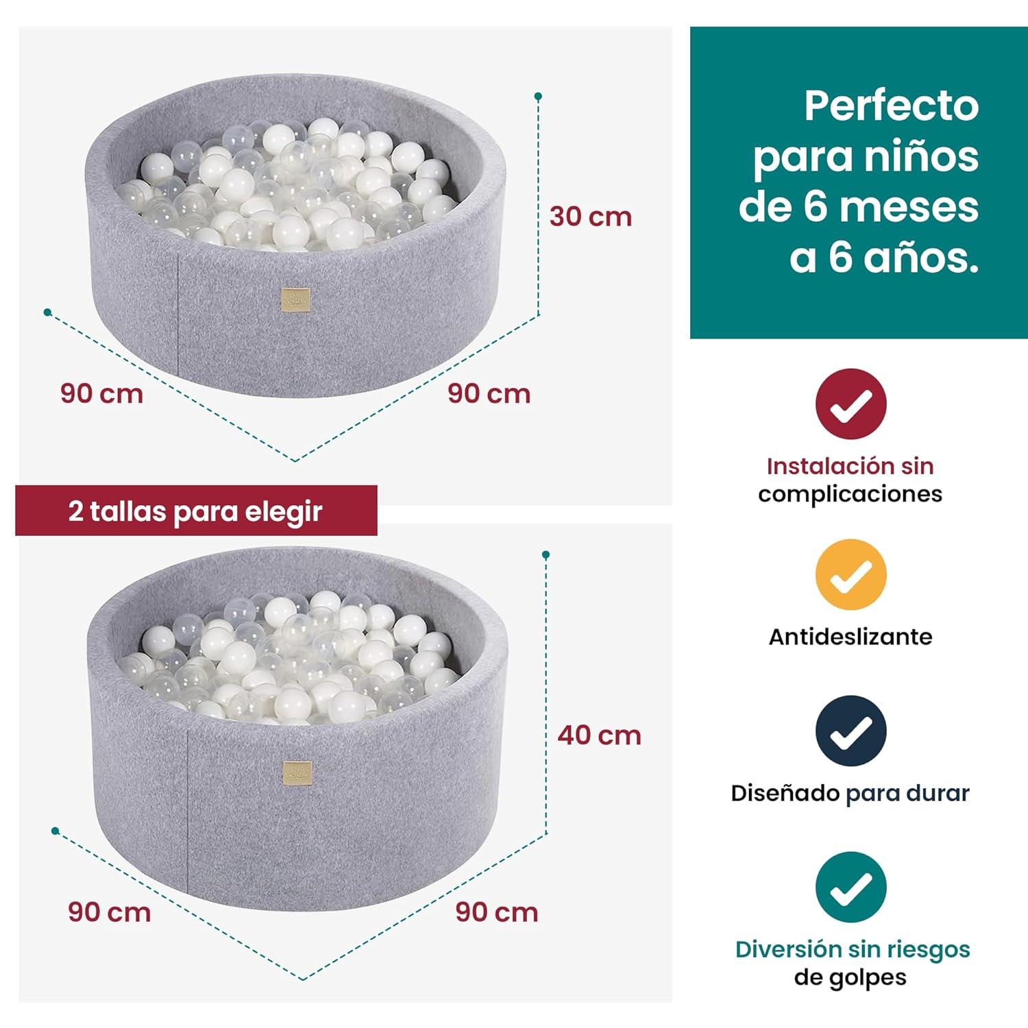 MeowBaby 35 Inch by 11.5 Inch Large Round Tall Baby and Toddler Foam Ball Pit with 200 Full Foam, 2.75 Inch Balls, and Zippered Covered, Multicolor