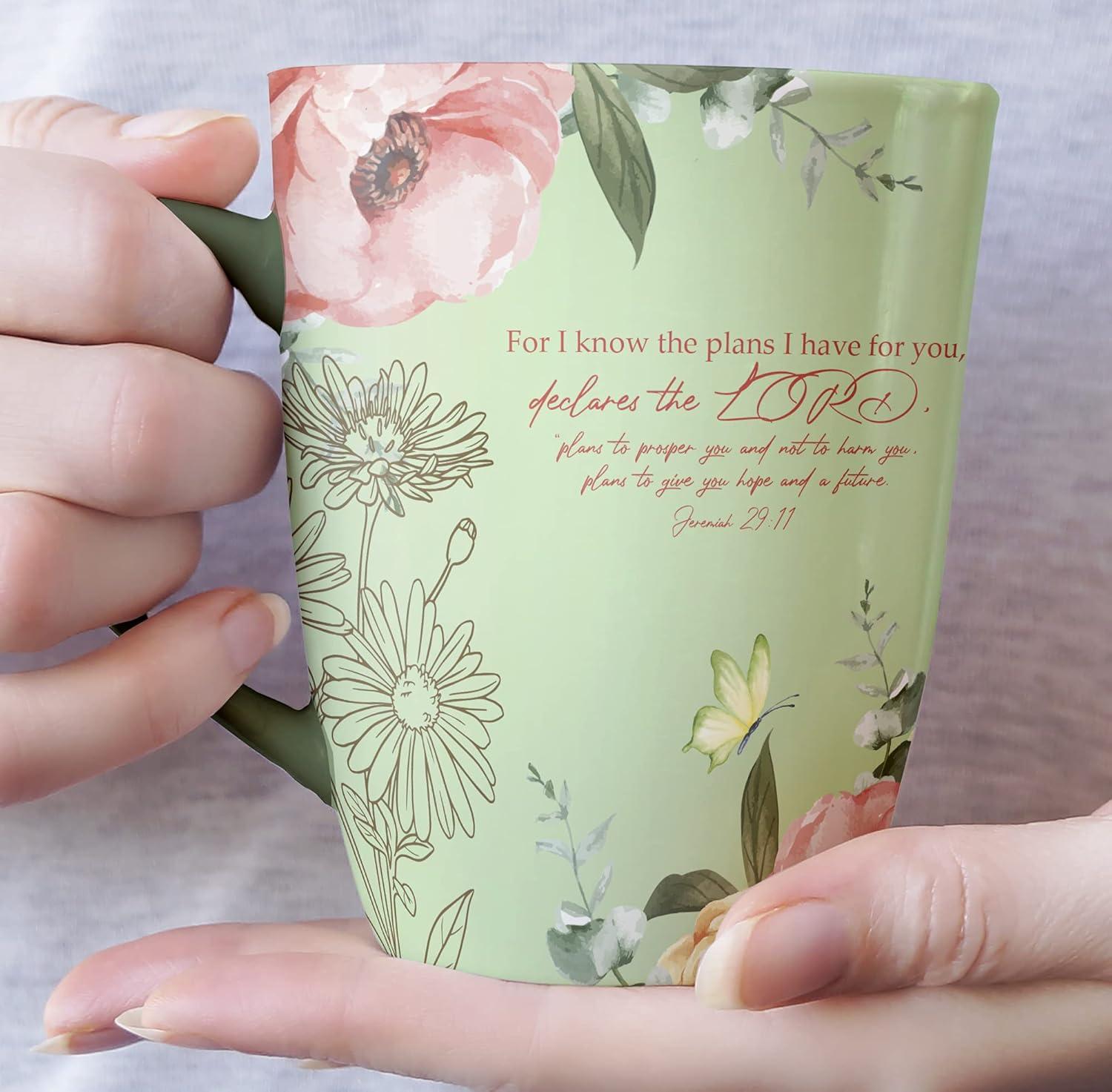 BTaT- Christian Coffee Cups, Set of 6, 12oz, Bible Verse Mugs, Inspirational Set for Women, Scripture Coffee Cups, Christian Gifts