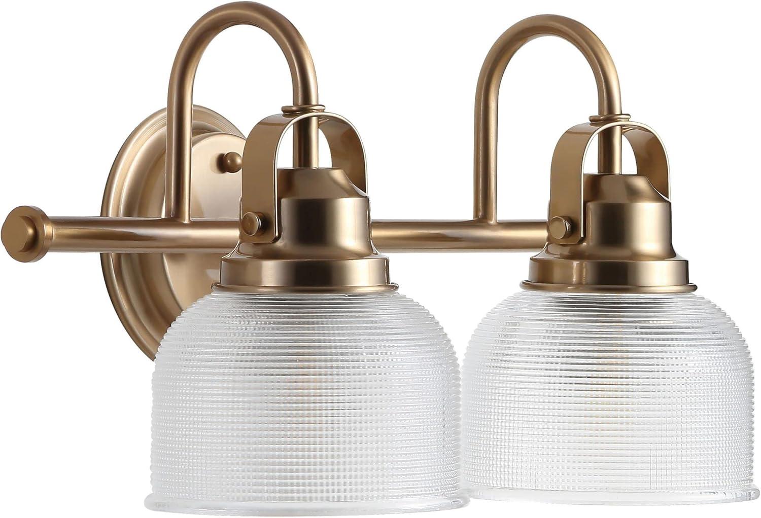 17.25" Metal/Glass Vanity Wall Light, ETL Listed, Bright Bathroom Fixture - JONATHAN Y