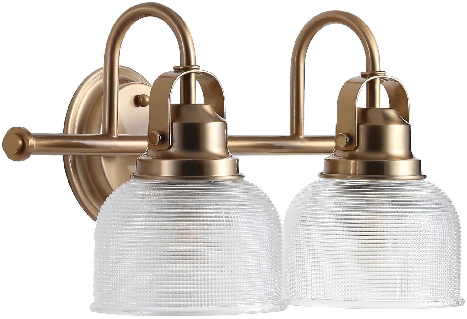 17.25" Metal/Glass Vanity Wall Light, ETL Listed, Bright Bathroom Fixture - JONATHAN Y