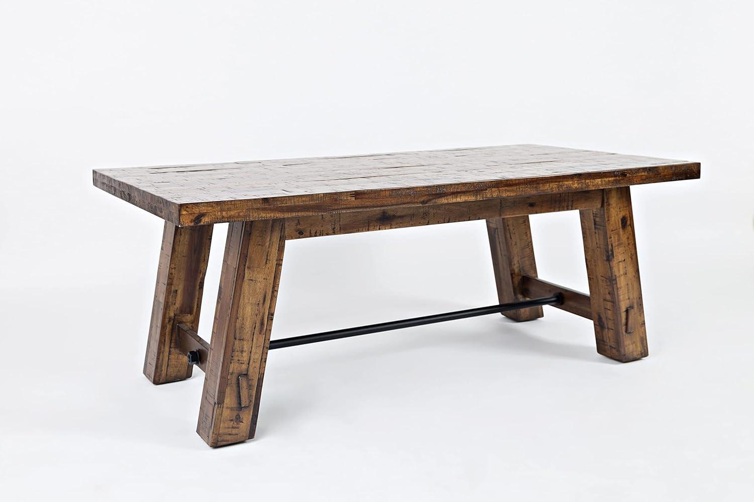 Jofran, Cannon Valley Rustic Distressed Industrial Trestle 50" Coffee Table - Gray