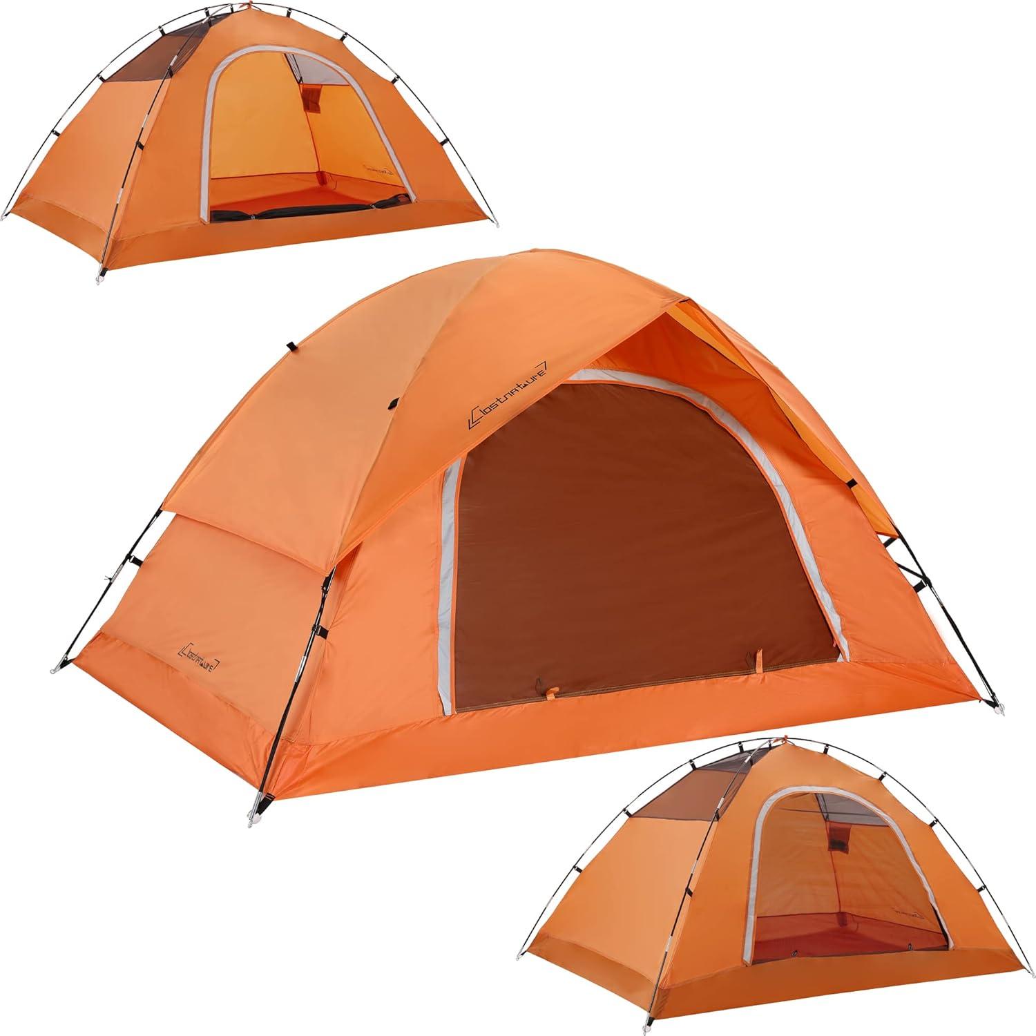 Ultralight Orange Dome 2-Person Four-Season Camping Tent