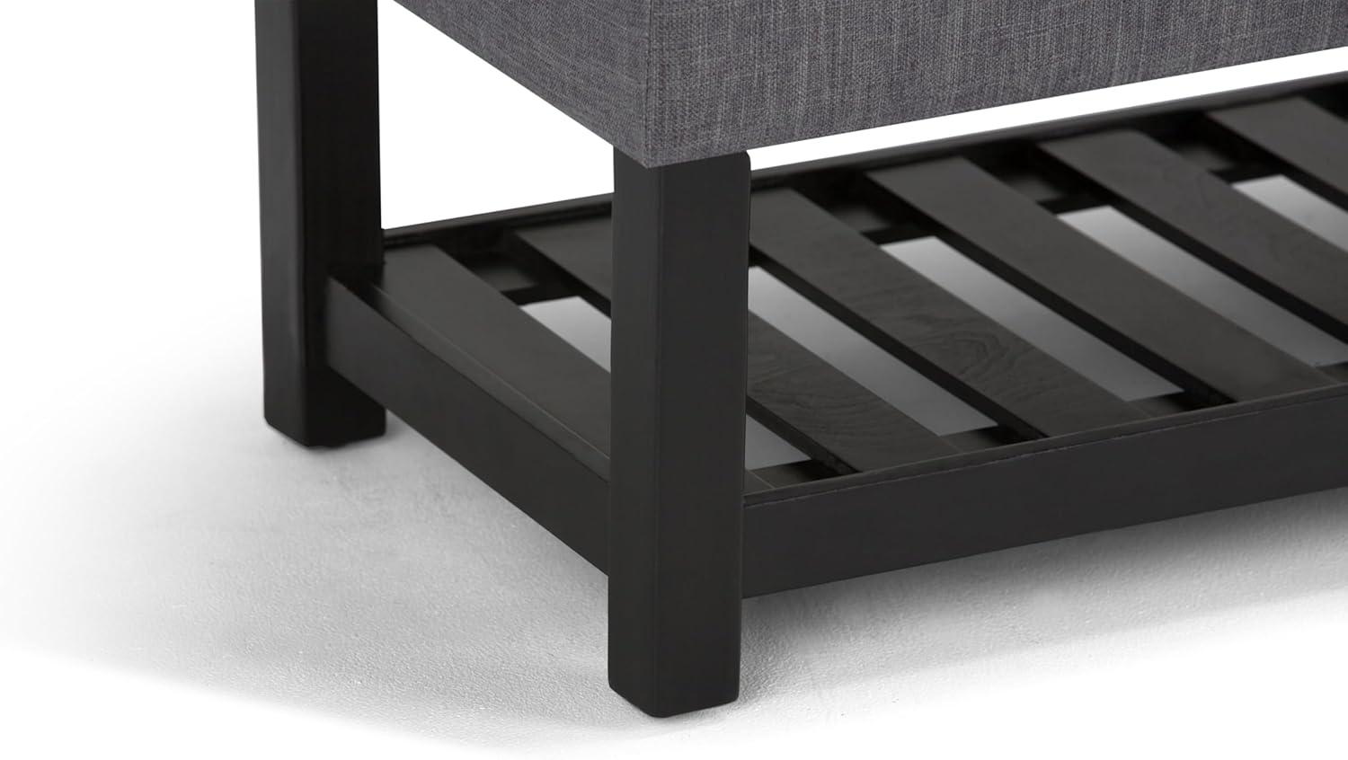 Simpli Home Saxon 43"W Tufted Transitional Storage Ottoman Bench with with Lift-Top Lid