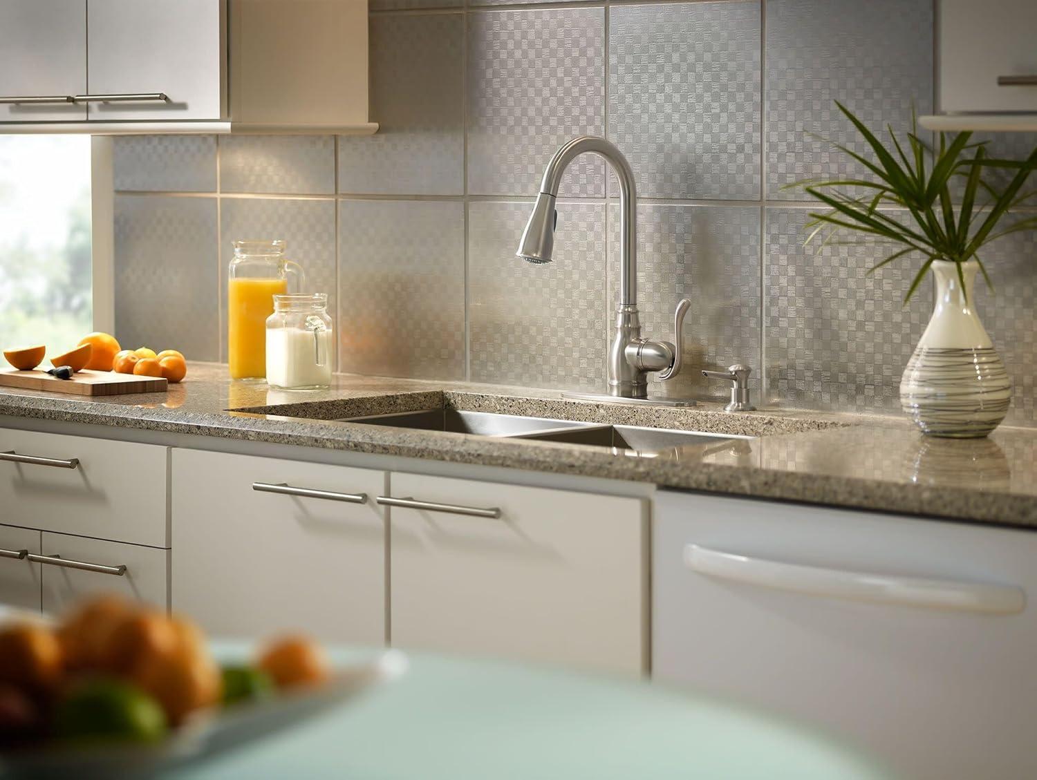 Moen Anabelle Single Handle Deck-mount Pull-down Kitchen Faucet with Sprayer ( Deck Plate Included ) (Soap Dispenser Included)