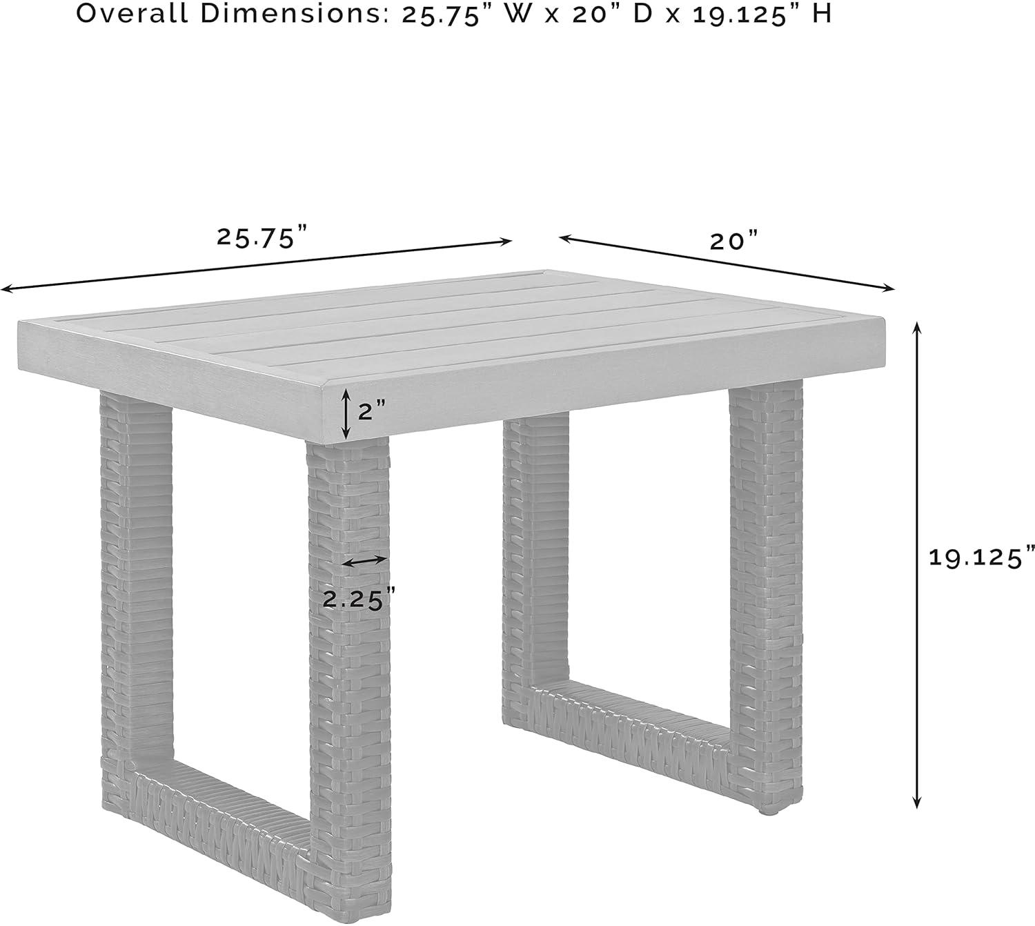 Beaufort Side Table - Crosley: Modern Wicker & Resin, UV-Resistant Patio Furniture