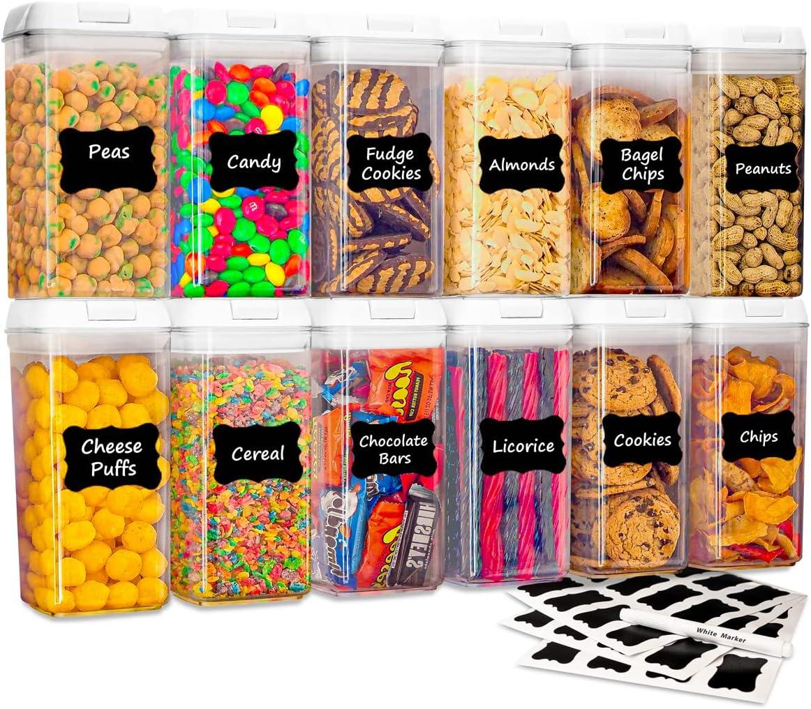 12pcs Airtight Food Storage Containers Set Kitchen and Pantry Organization