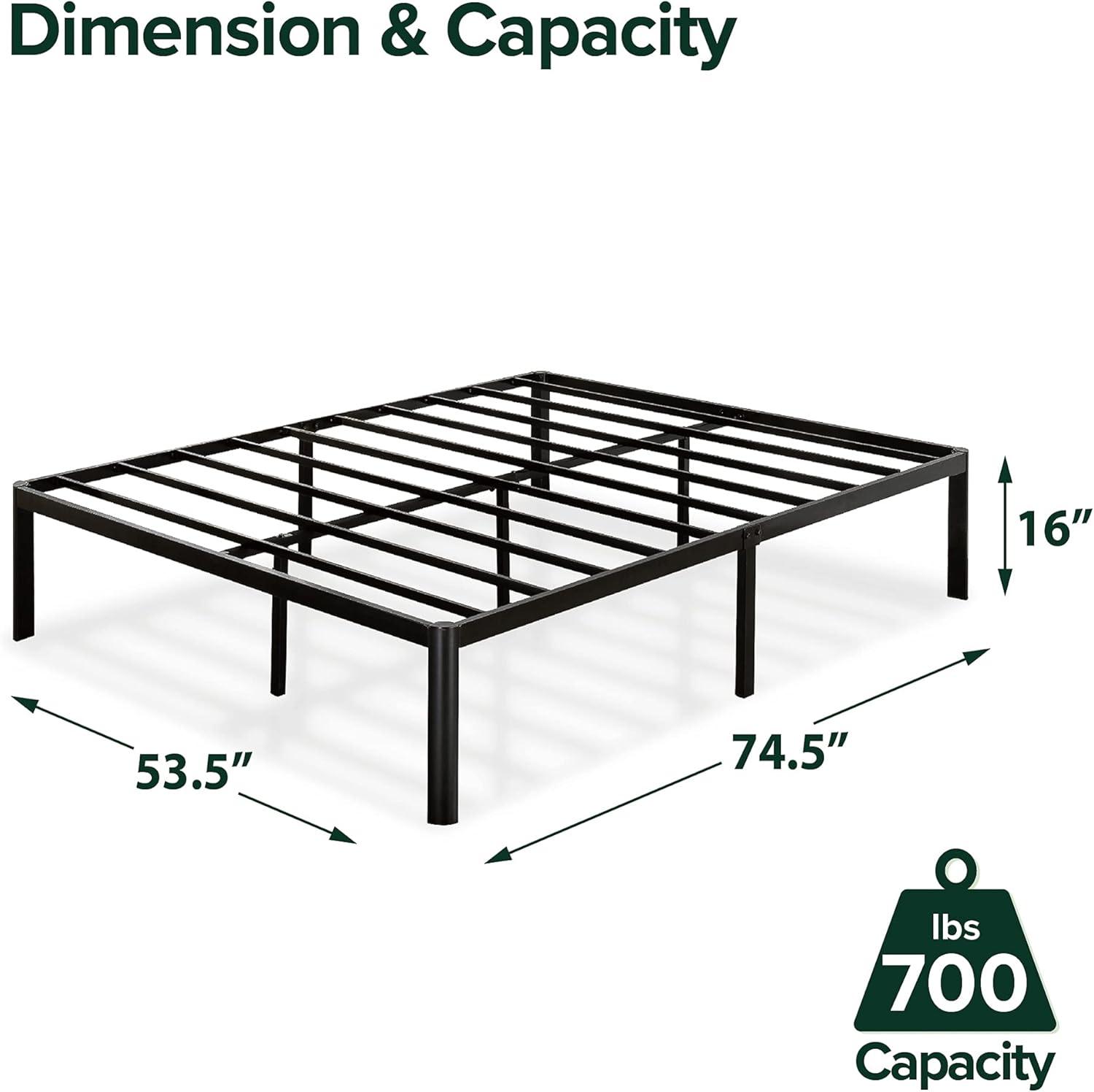 Zinus Van 16-Inch Metal Platform Bed Frame with Steel Slat Support / Mattress Foundation, Full