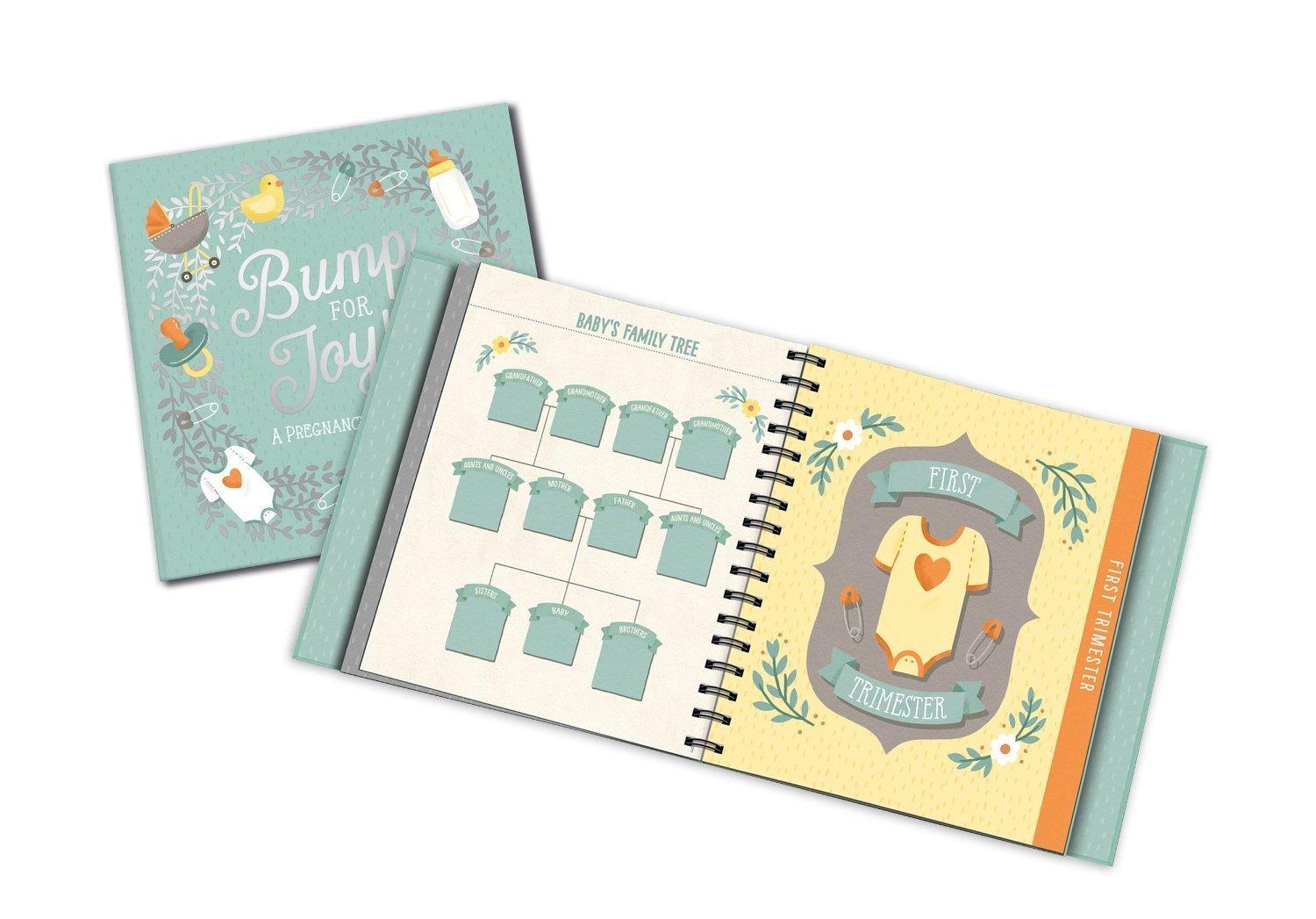 Bump for Joy Green Hardcover Pregnancy Journal with Spiral Binding