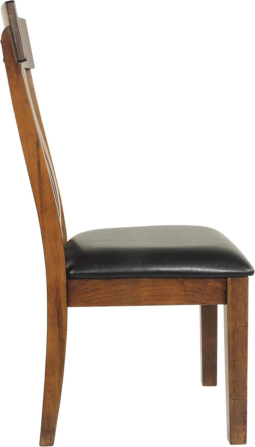 ralene rake back 19" dining room chair 2 count, medium brown