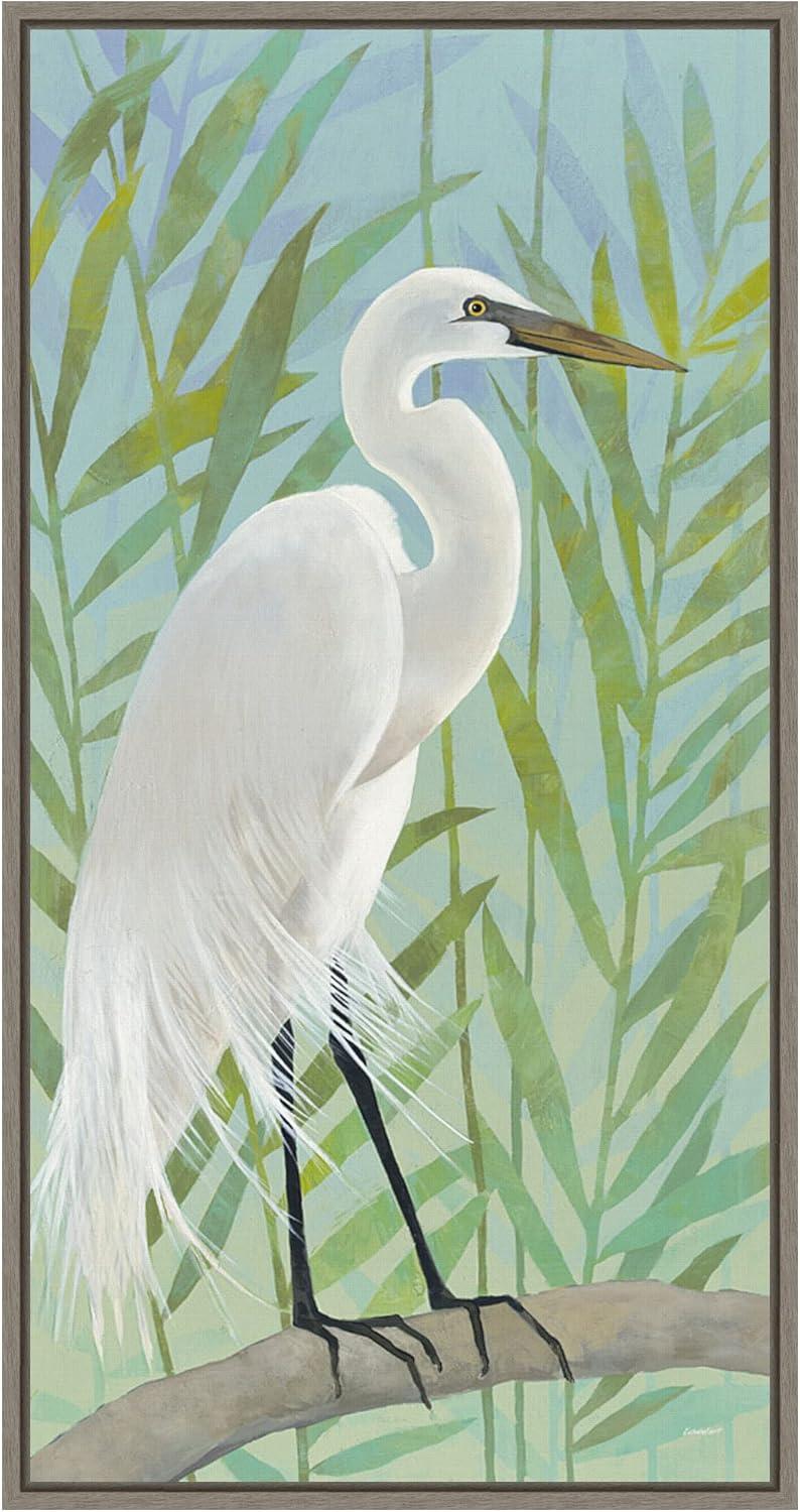 Amanti Art Egret by the Shore I by Kathrine Lovell Canvas Wall Art Print Framed 14-in. x 27-in.