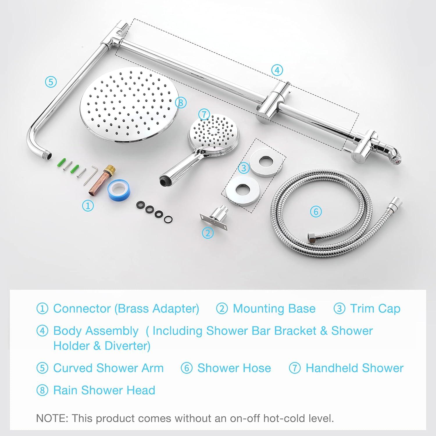 Chrome Dual Shower Head System with Adjustable Slide Bar