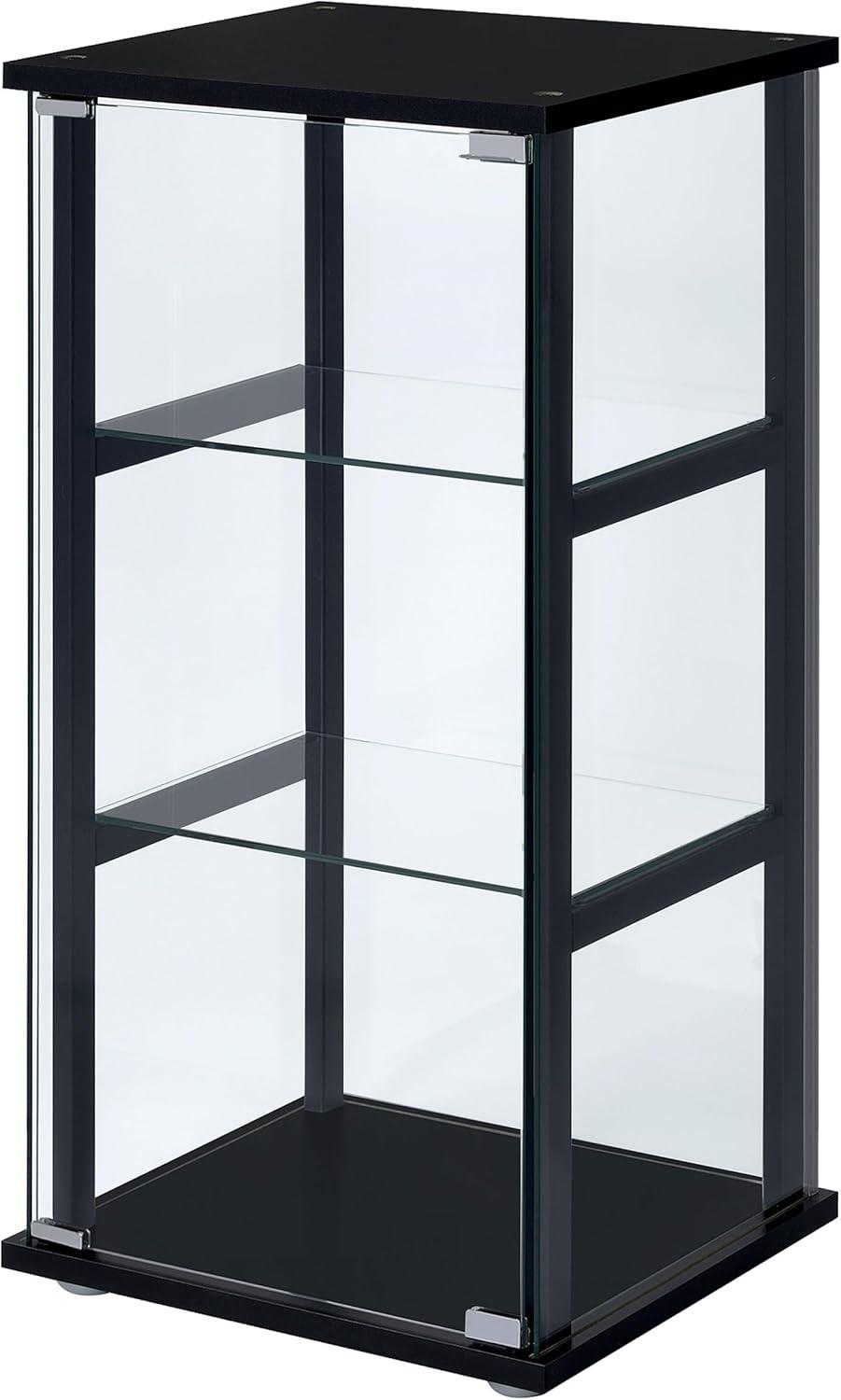 Coaster Cyclamen 3-shelf Glass Curio Cabinet Black and Clear