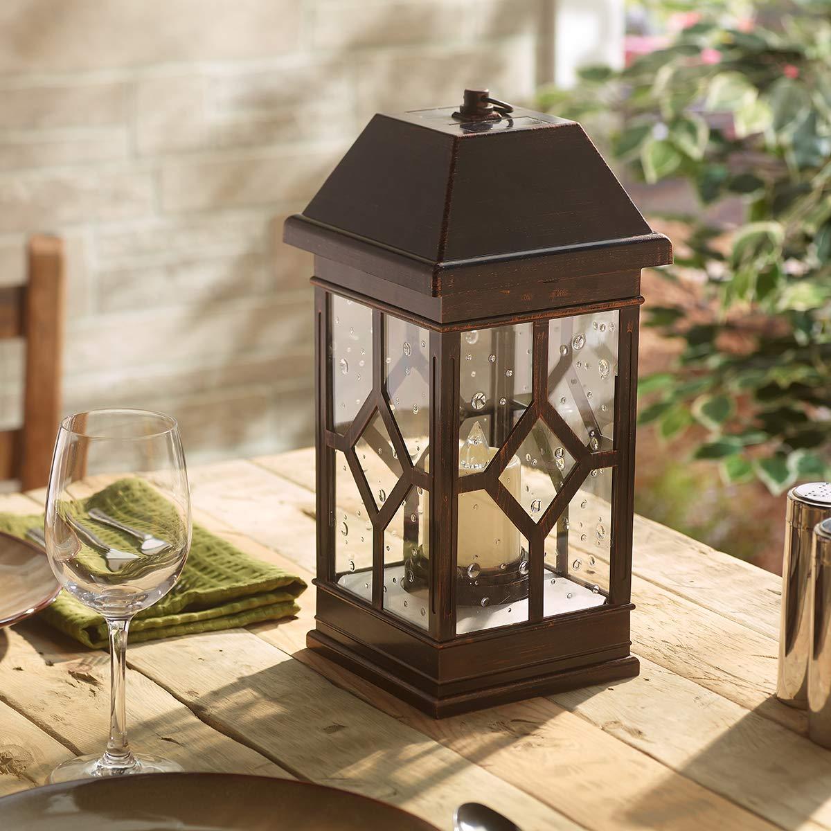 15 in. San Felipe II Solar Lantern - Bronze