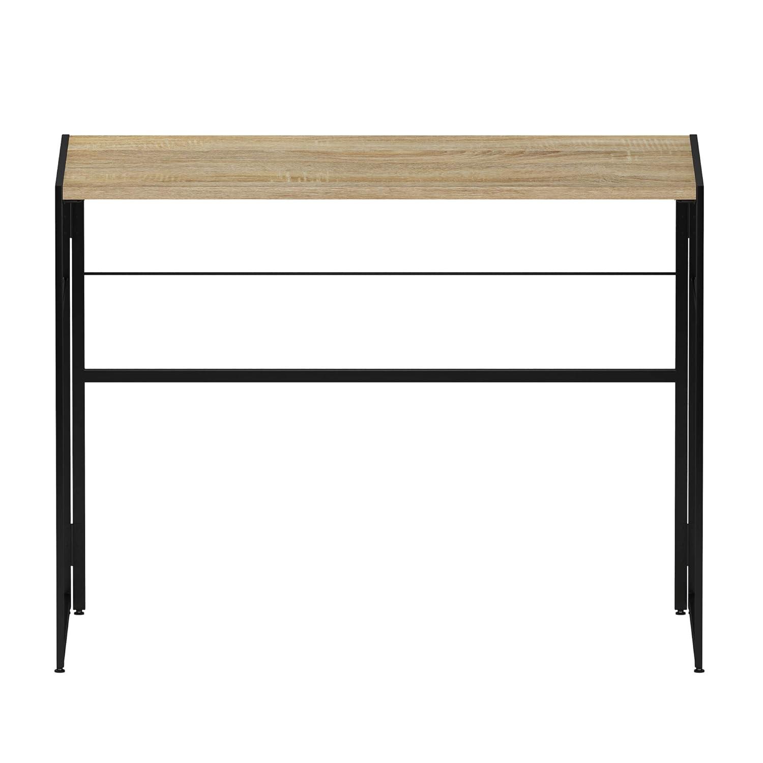 Furinno Riau No Tool Metal Frame Computer Desk, Sonoma Oak/Black