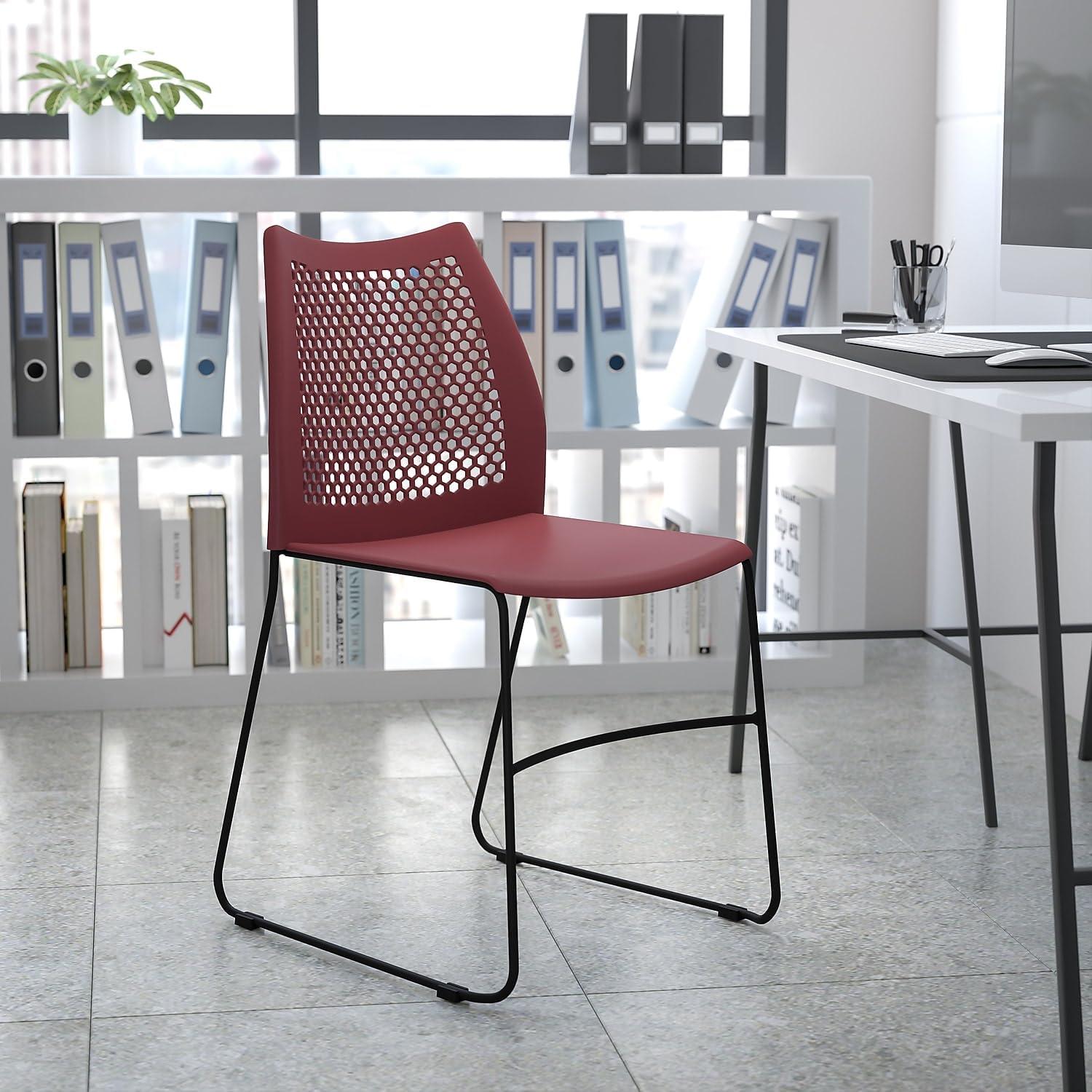 Flash Furniture Antonia 661 lb. Capacity Stack Chair with Air-Vent Back and Powder Coated Sled Base