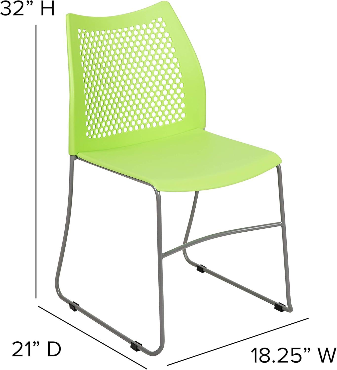 Emma and Oliver Home and Office Sled Base Stack Chair with Air-Vent Back - Guest Chair