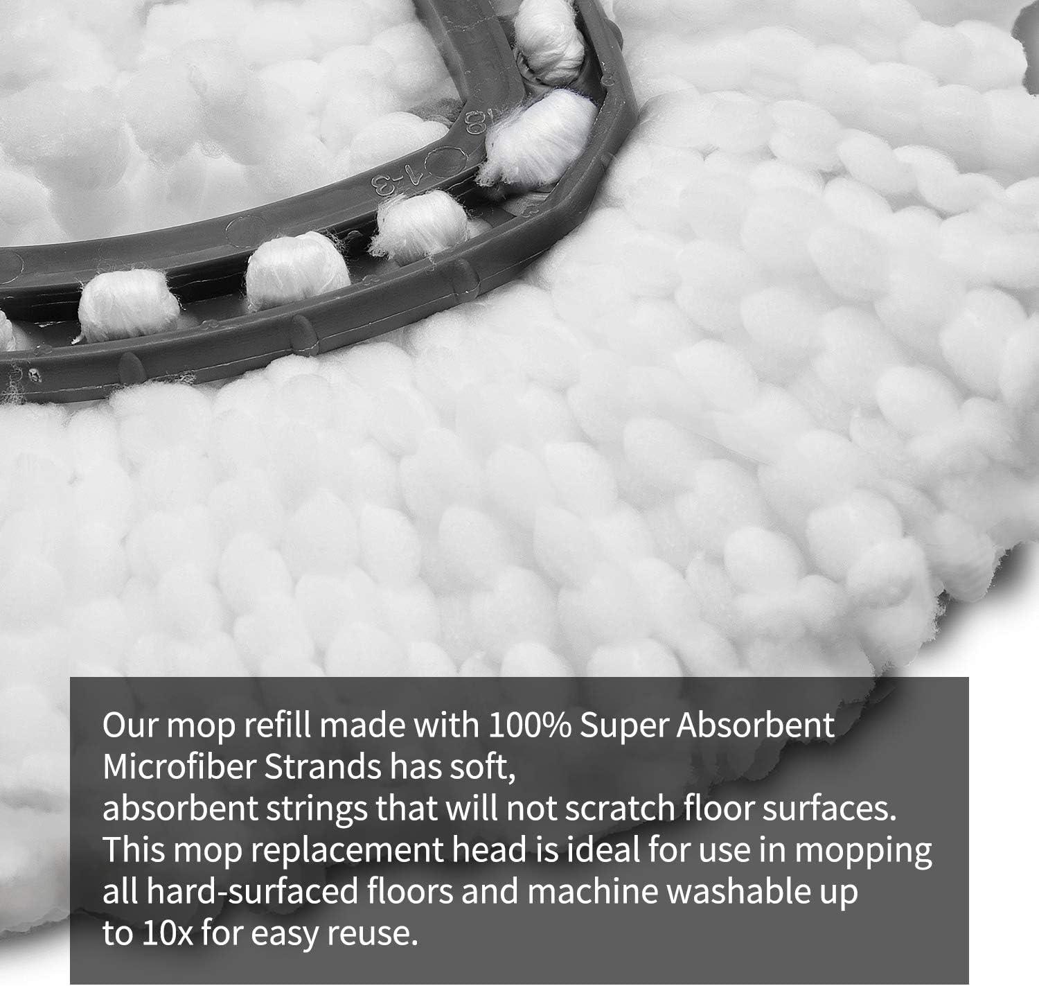 3 Pack Triangle Spin Mop Heads Replacements, Machine Washable Microfiber Spin Mop Refills for Floor Cleaning, Easy to Replace