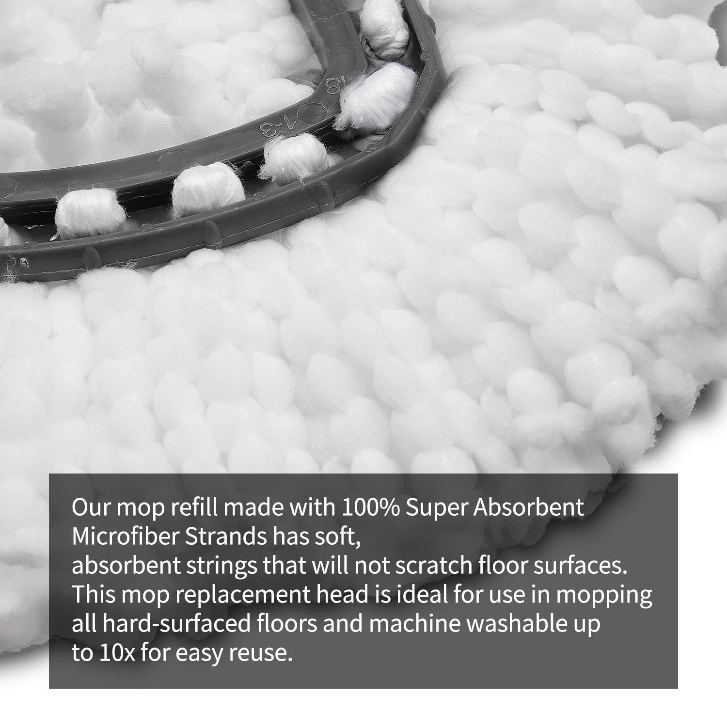 3 Pack Triangle Spin Mop Heads Replacements, Machine Washable Microfiber Spin Mop Refills for Floor Cleaning, Easy to Replace